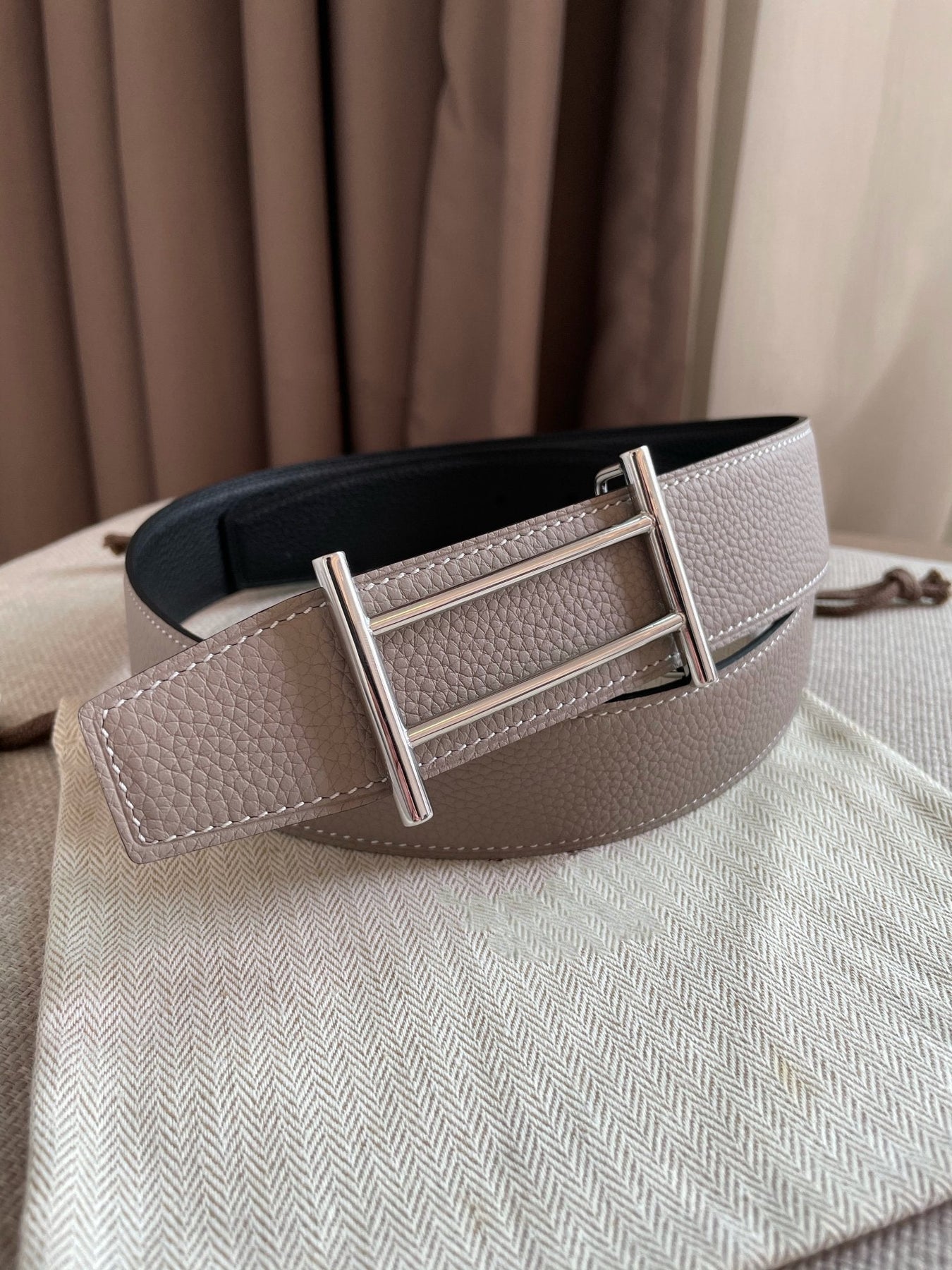 H FACE SILVER RIVERSIBLE SKIN TWO SIDES GREY BLACK 3.8CM