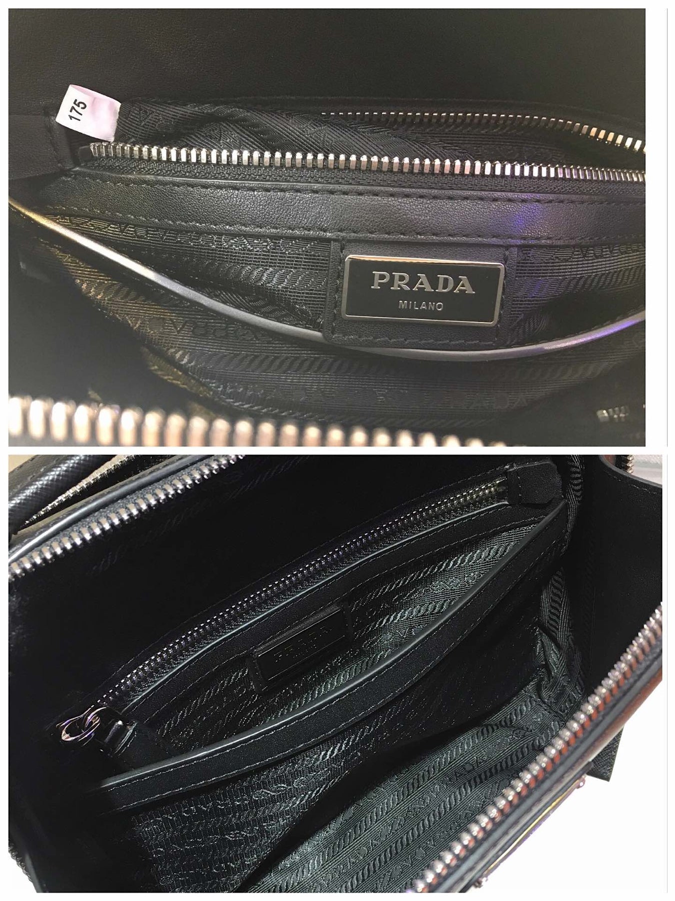 MEDIUM BRIQUE BAG 22 IN BLACK SAFFIANO LEATHER