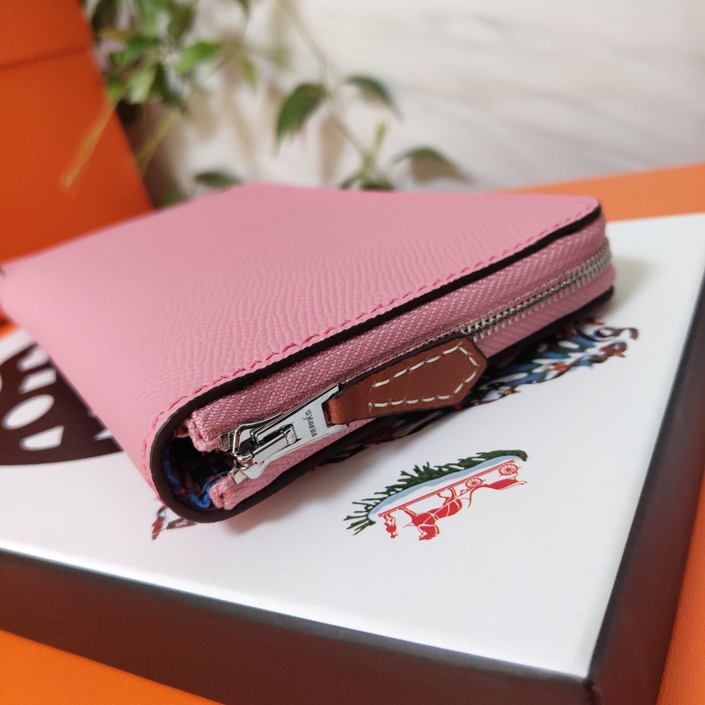HM Zipper Wallet 20 Light Pink Epsom