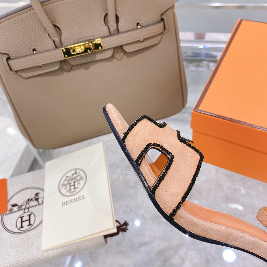 PREMIERE 70 SANDAL IN ORANGE PASTEL SUEDE