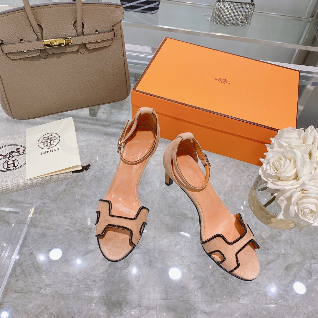 PREMIERE 70 SANDAL IN ORANGE PASTEL SUEDE