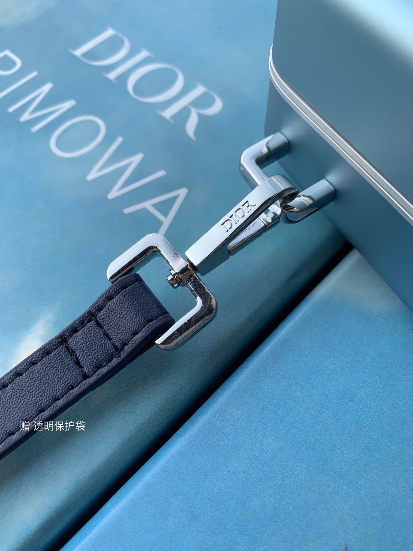 RIMOWA 20 CASE BAG IN COBALT BLUE ALUMINUM MAGNESIUM