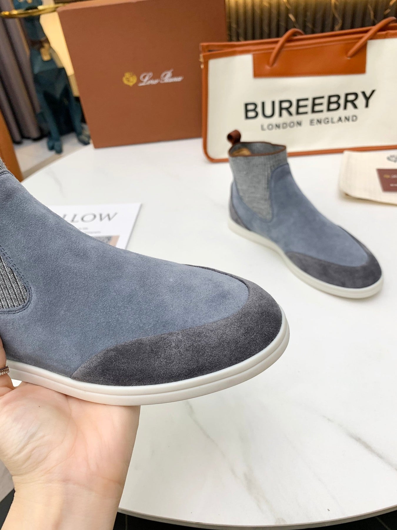 LP CHARMS ANKLE BOOTS GRAY CASHMERE FABRIC