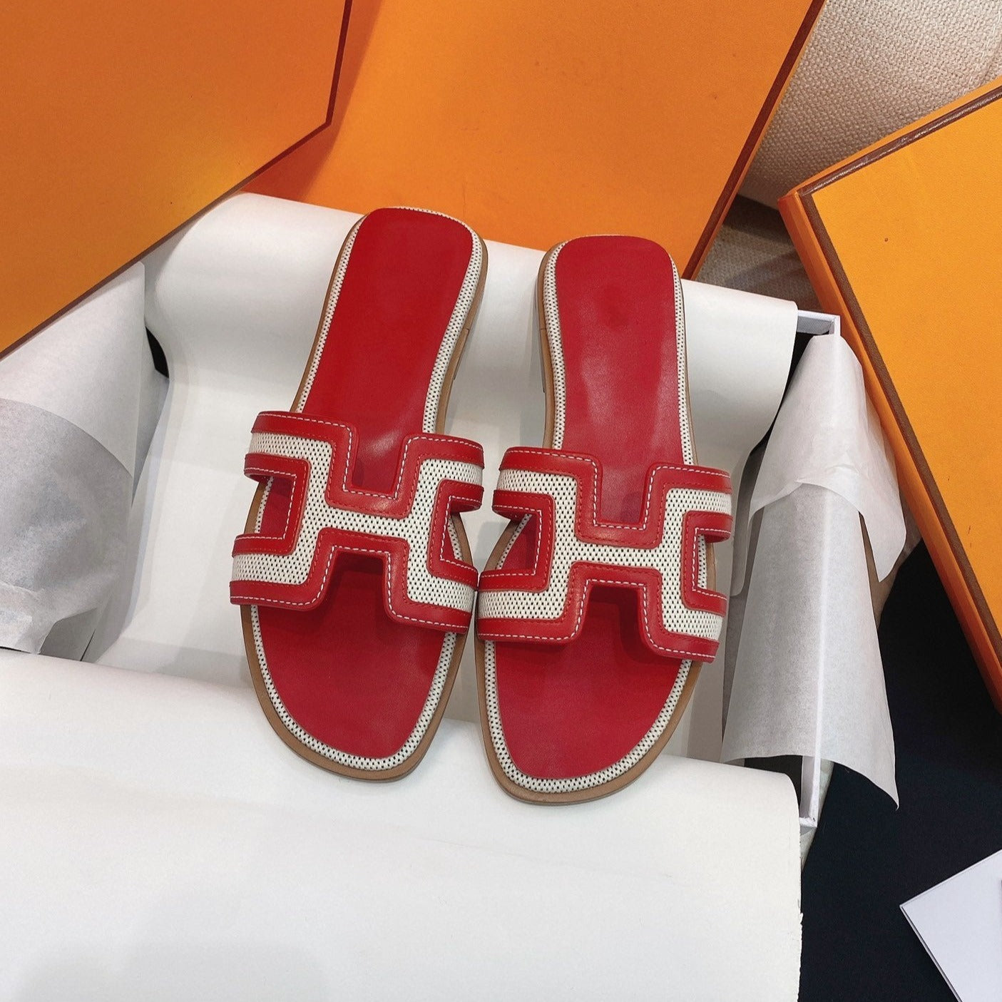 Oran Sandal Red Leather