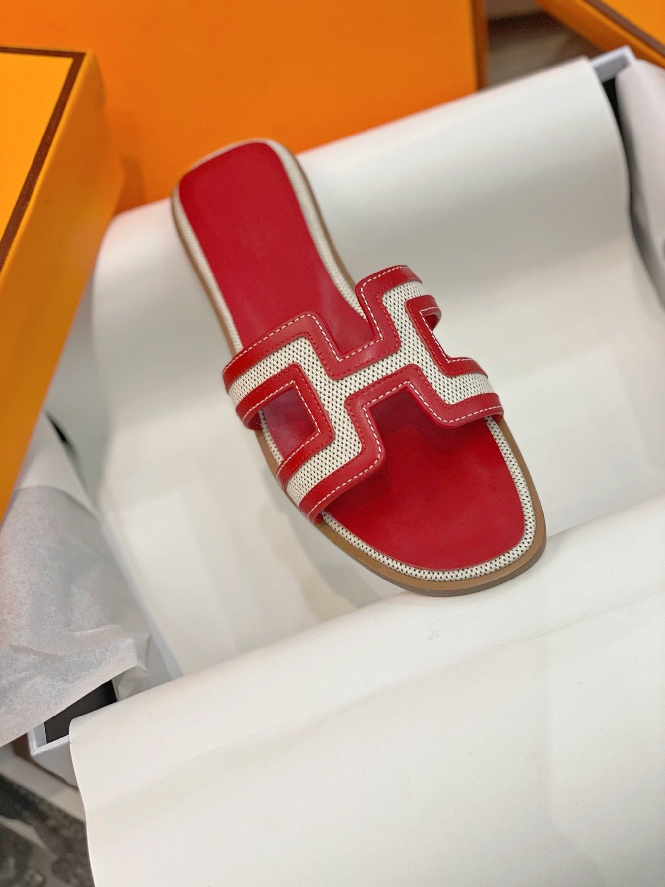 0ran Sandal Red Leather