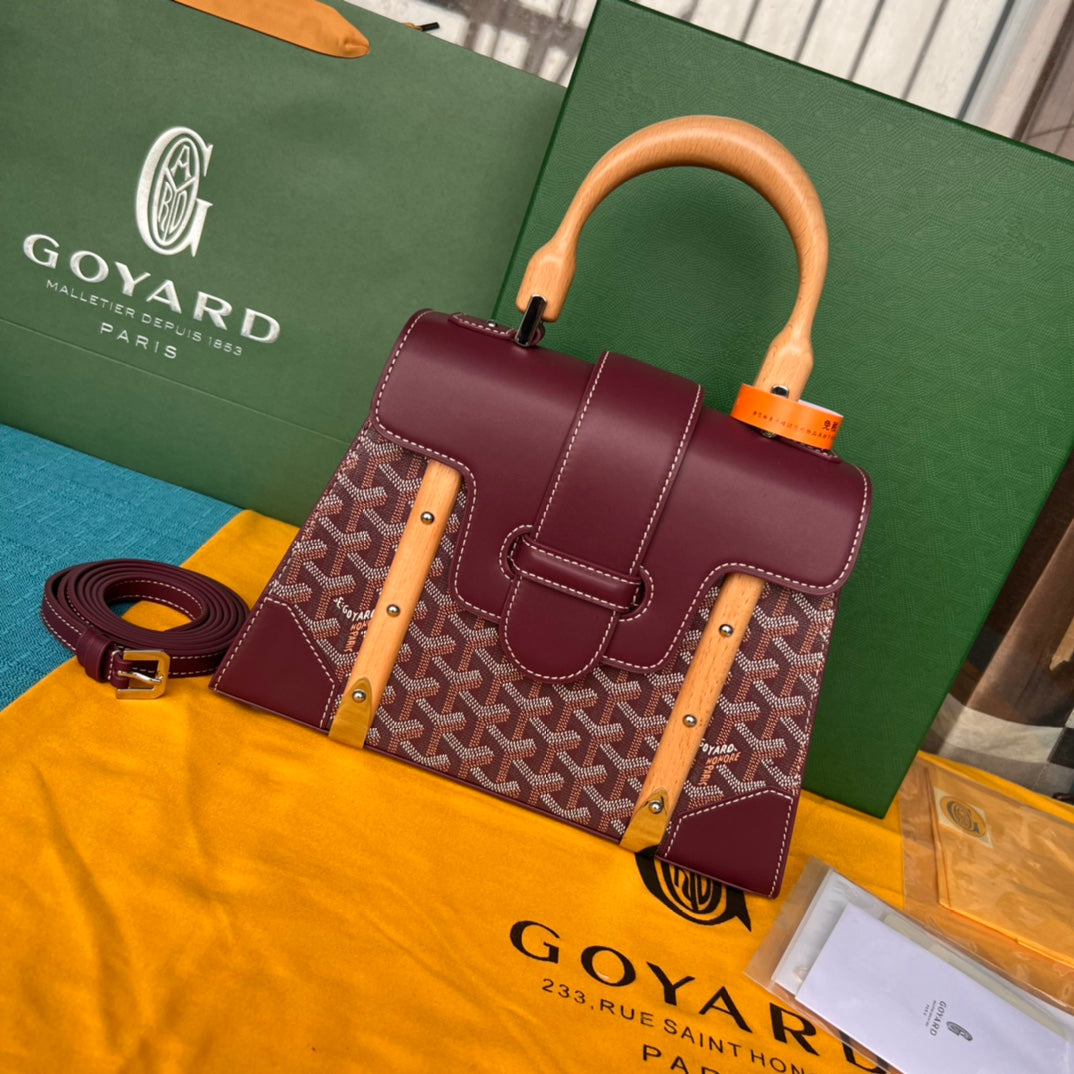 SAÏGON PM BAG 28 IN CANNON PINK GOYARDINE CANVAS AND CALFSKIN