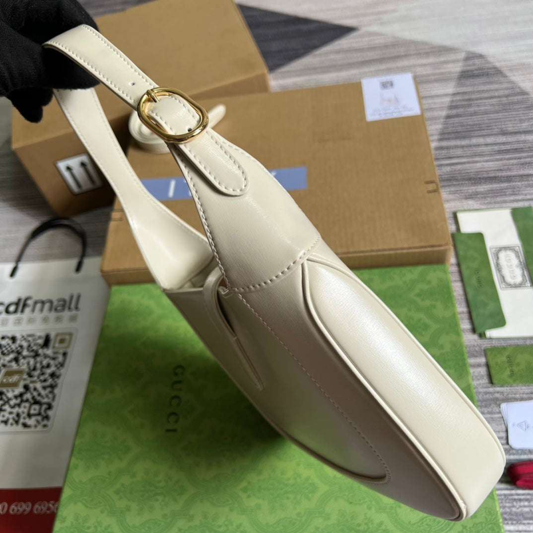 GG JACKIE SMALL 28 SHOULDER BAG IN WHITE CALFSKIN