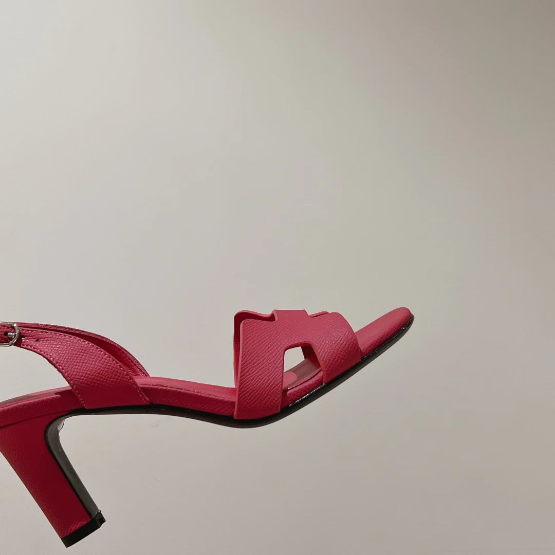 HOLY 75 SANDAL IN BRIGHT PINK GRAINED CALFSKIN