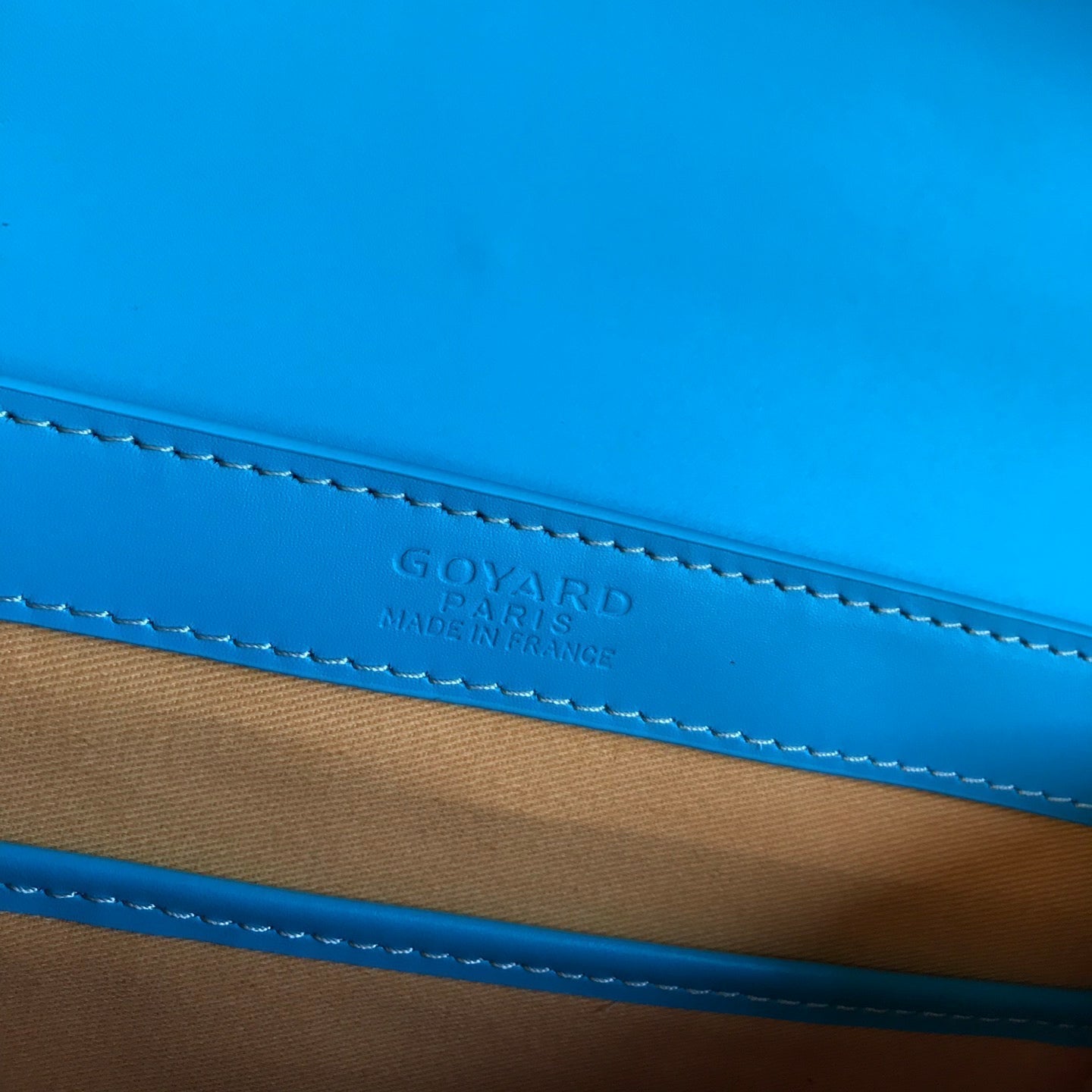 SAÏGON PM BAG 28 IN LIGHT BLUE GOYARDINE CANVAS AND CALFSKIN