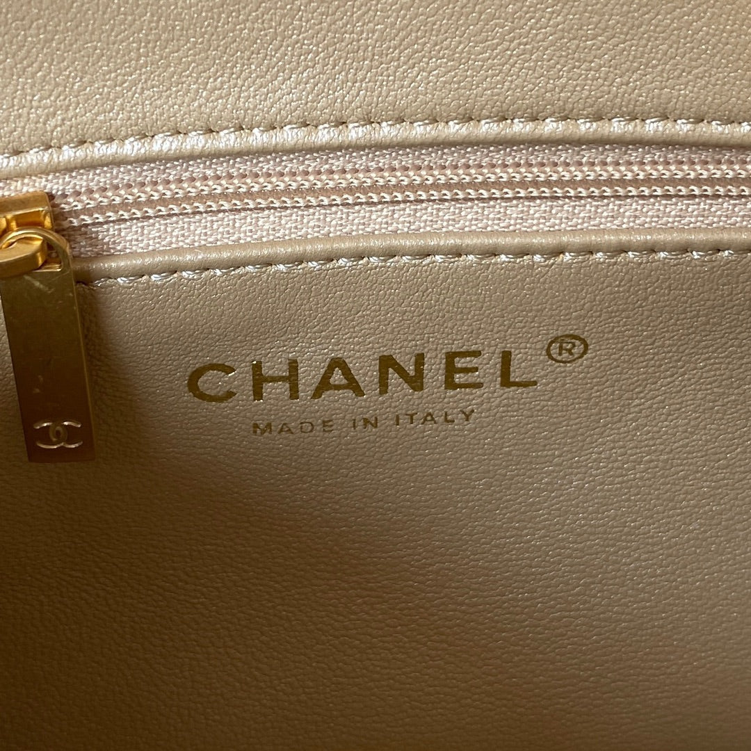 Flap Bag 20cm Gold Lambskin Gold Hardware