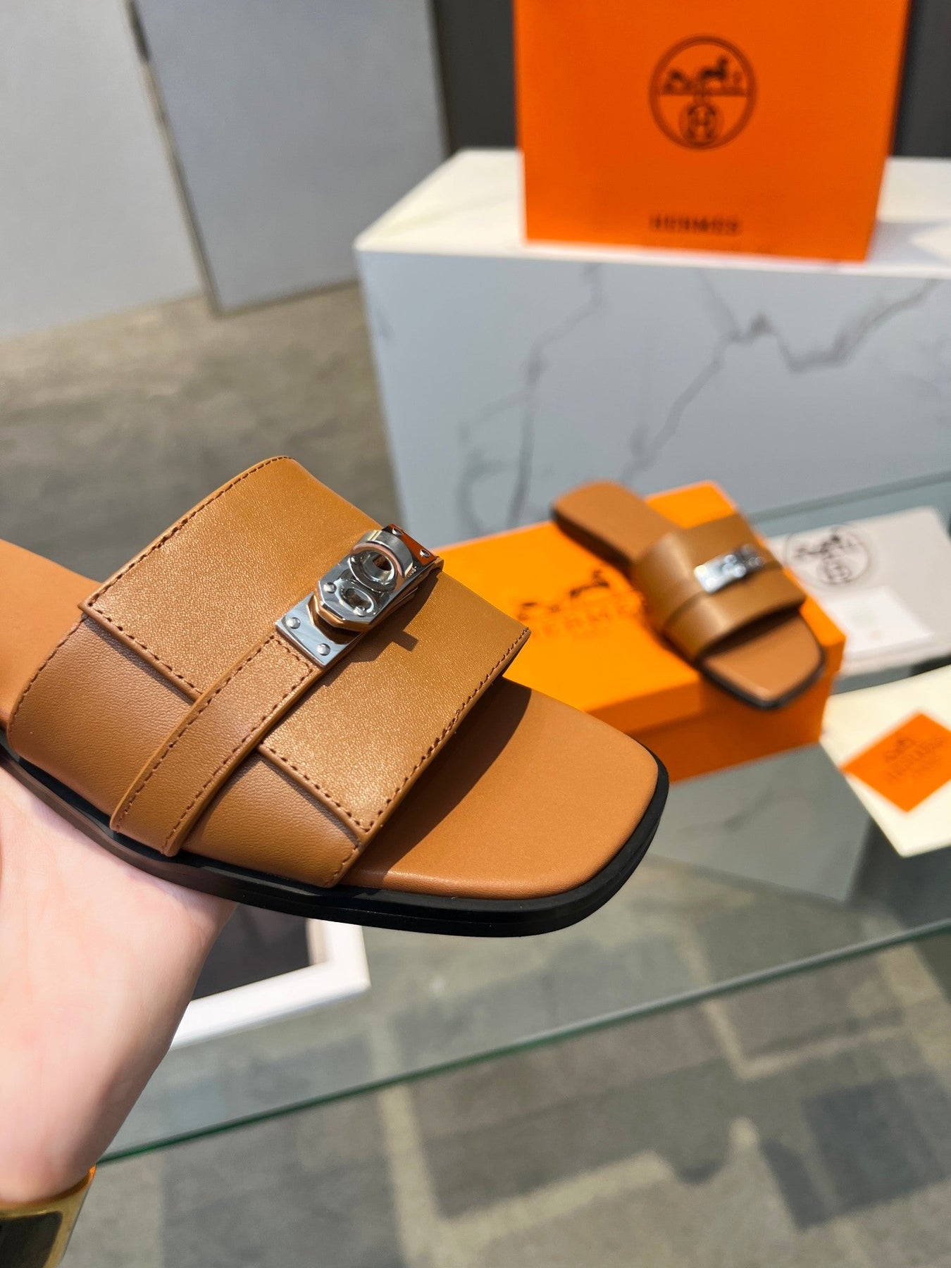 Giulia Sandal Tan Calfskin