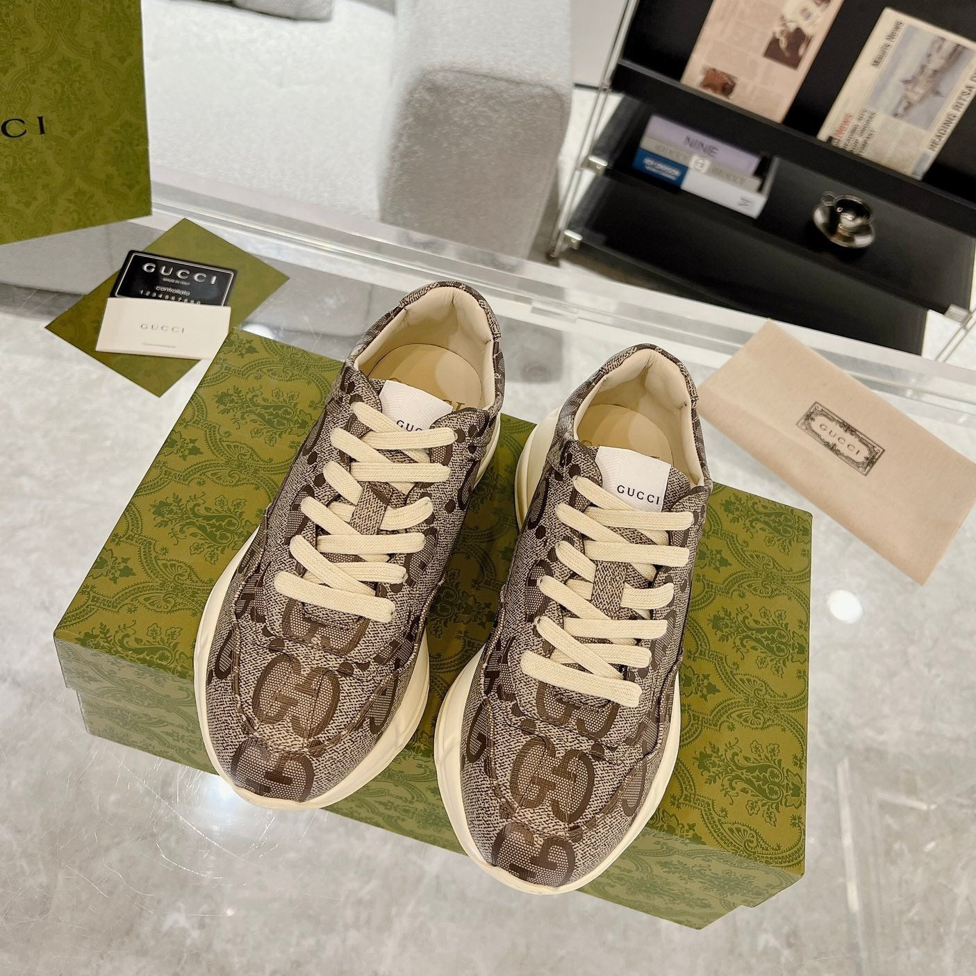 GG 100 RHYTON SNEAKER Brown