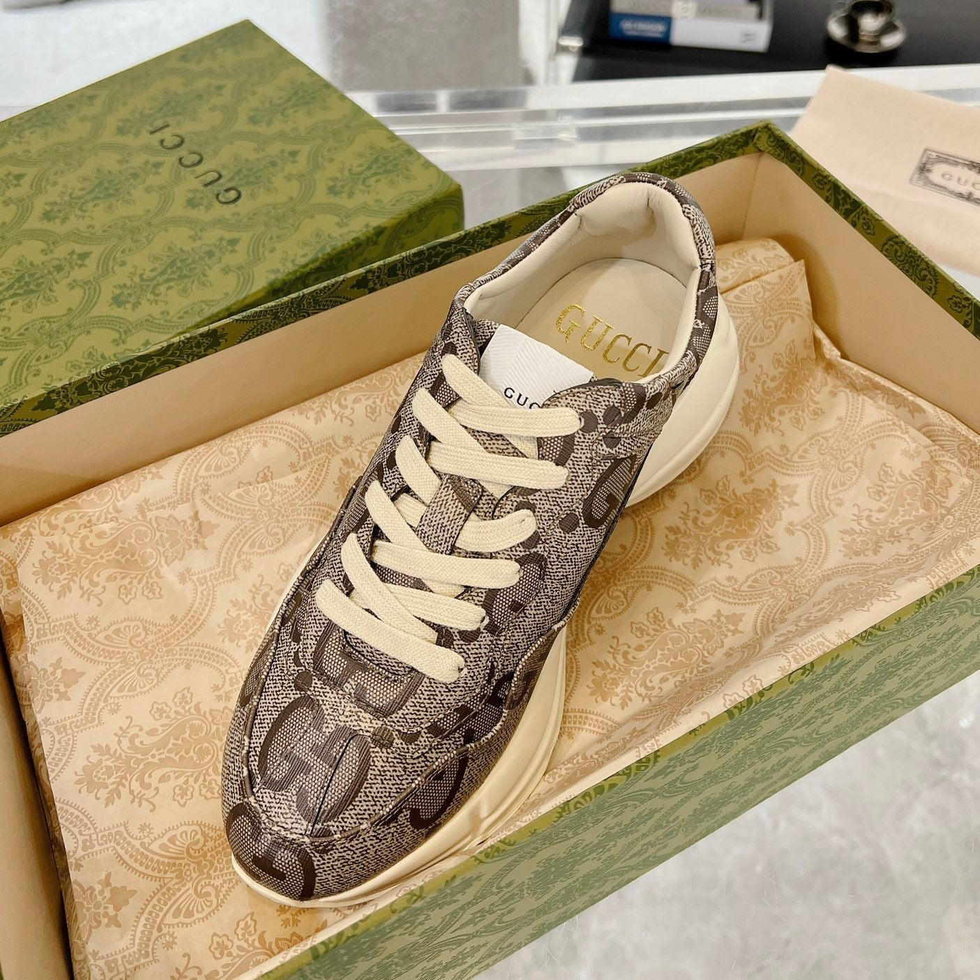 GG 100 RHYTON SNEAKER Brown