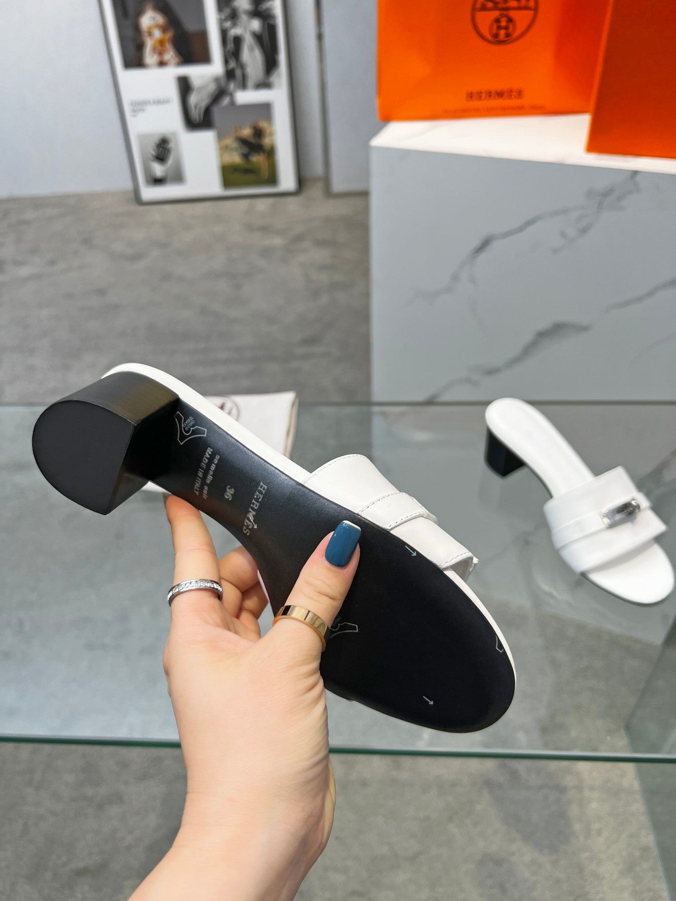 Gigi 50 Sandal White Calfskin