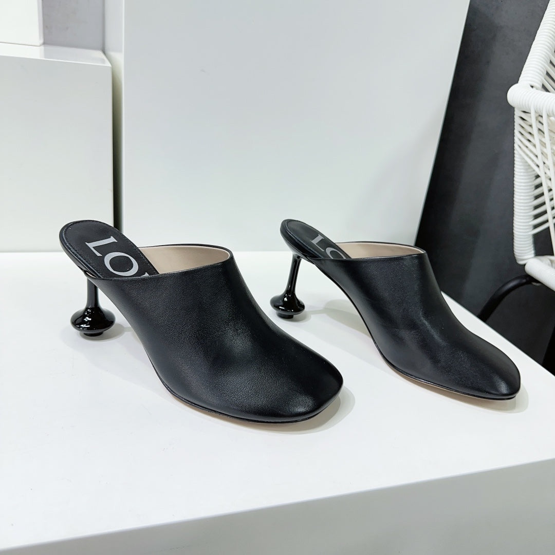 LW TOY MULE 95 BLACK CALFSKIN