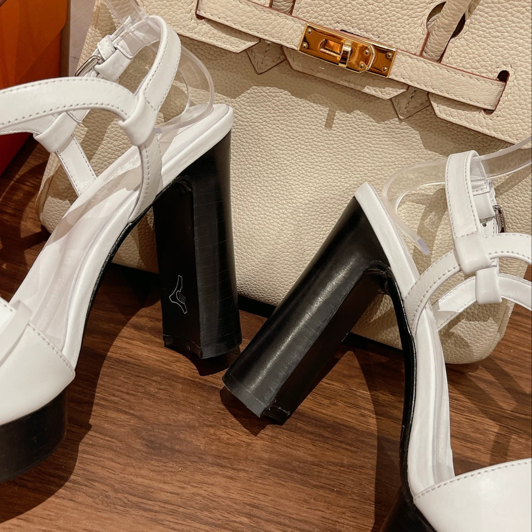 GLAM SANDAL 110 WHITE LAMBSKIN