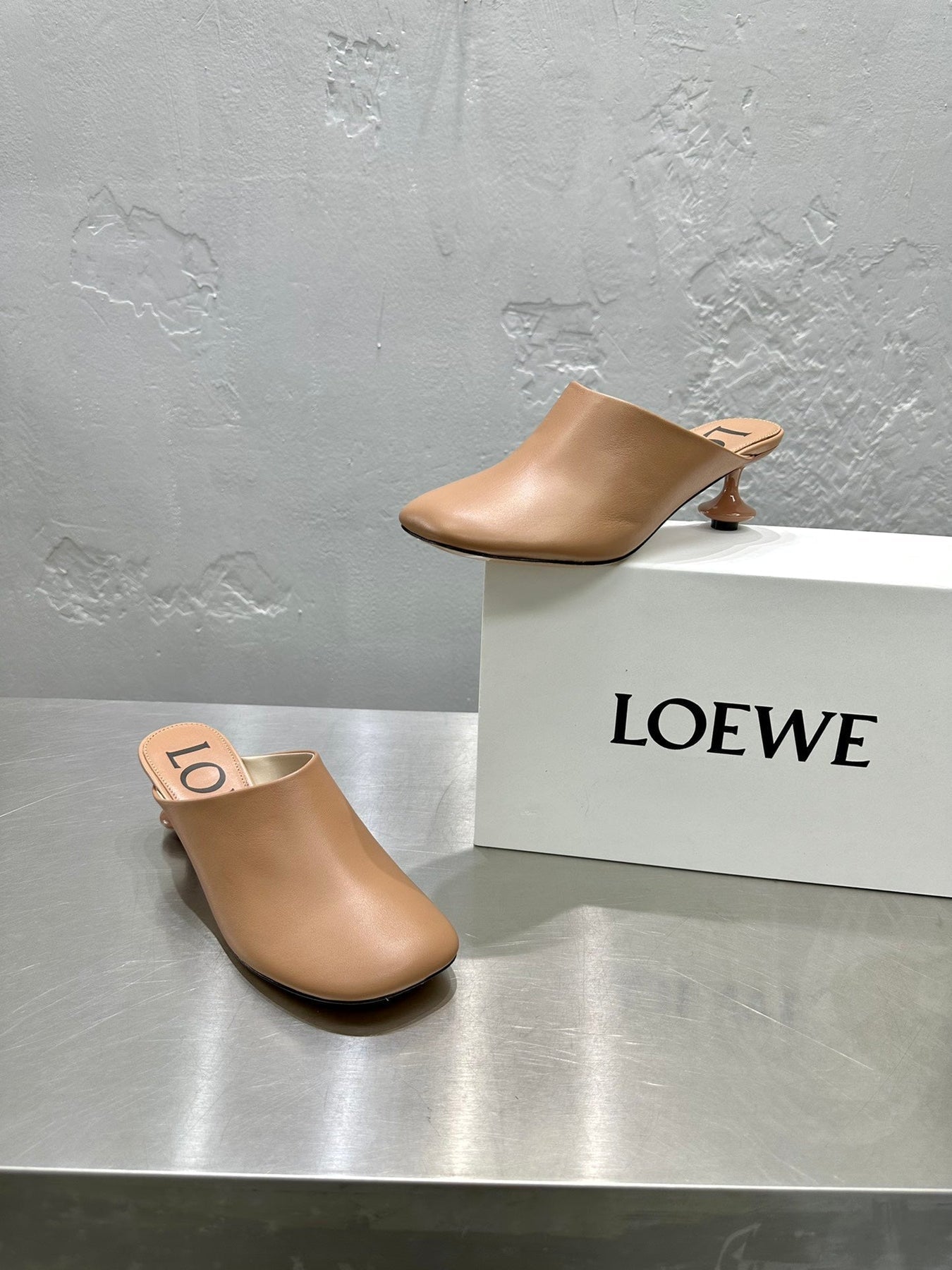 LW TOY MULE 55 TAWNY CALFSKIN
