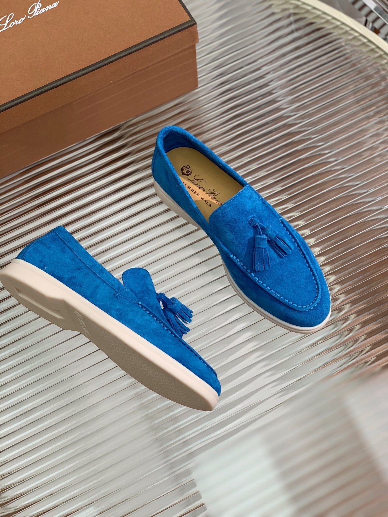 LP SUMMER WALK TASSELS LOAFERS COBALT SUEDE