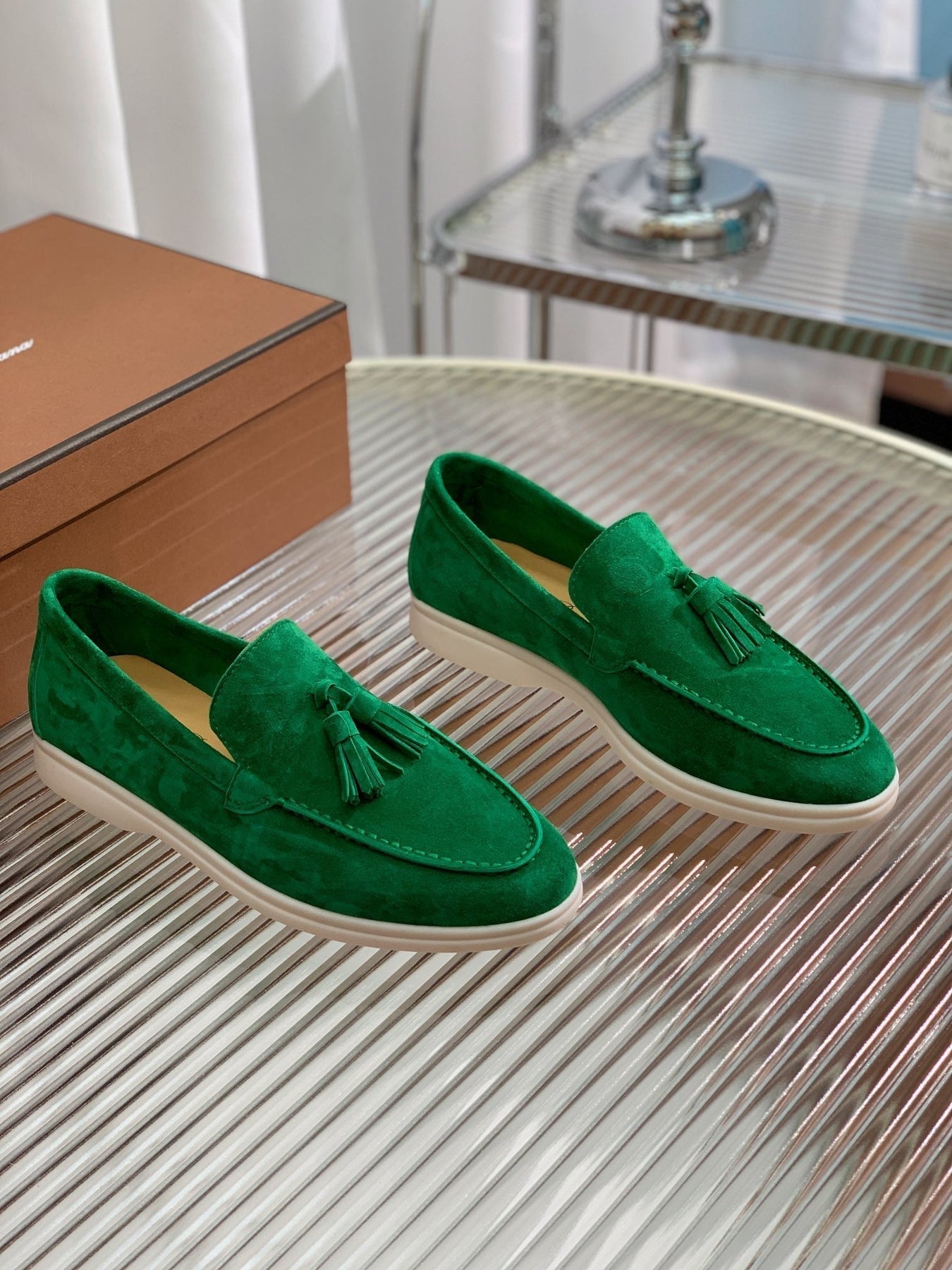 LP SUMMER WALK TASSELS LOAFERS DARK GREEN SUEDE