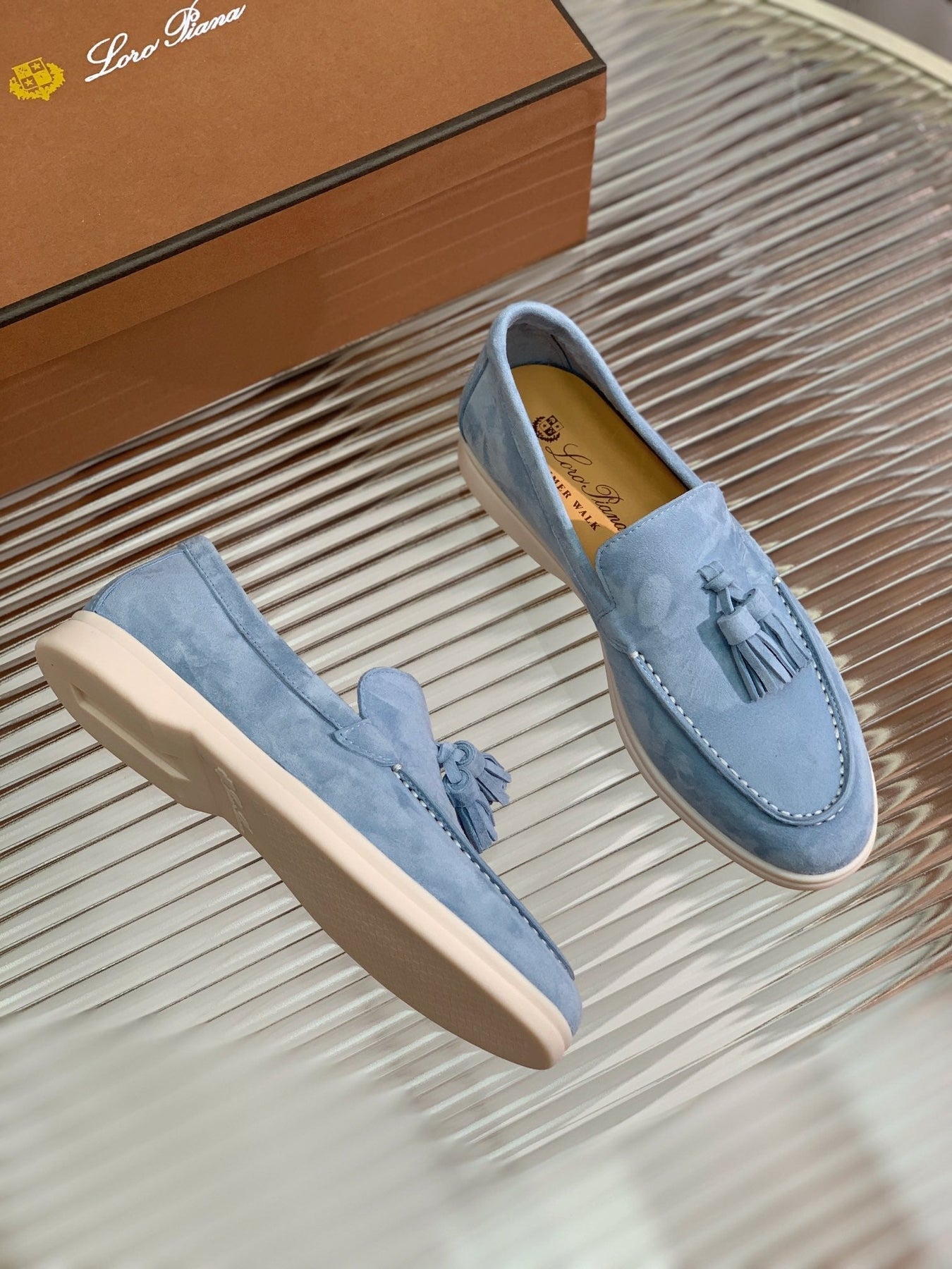 LP SUMMER WALK TASSELS LOAFERS CERULEAN SUEDE