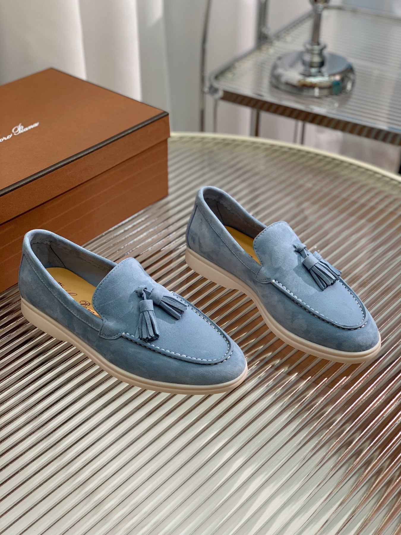 LP SUMMER WALK TASSELS LOAFERS CERULEAN SUEDE