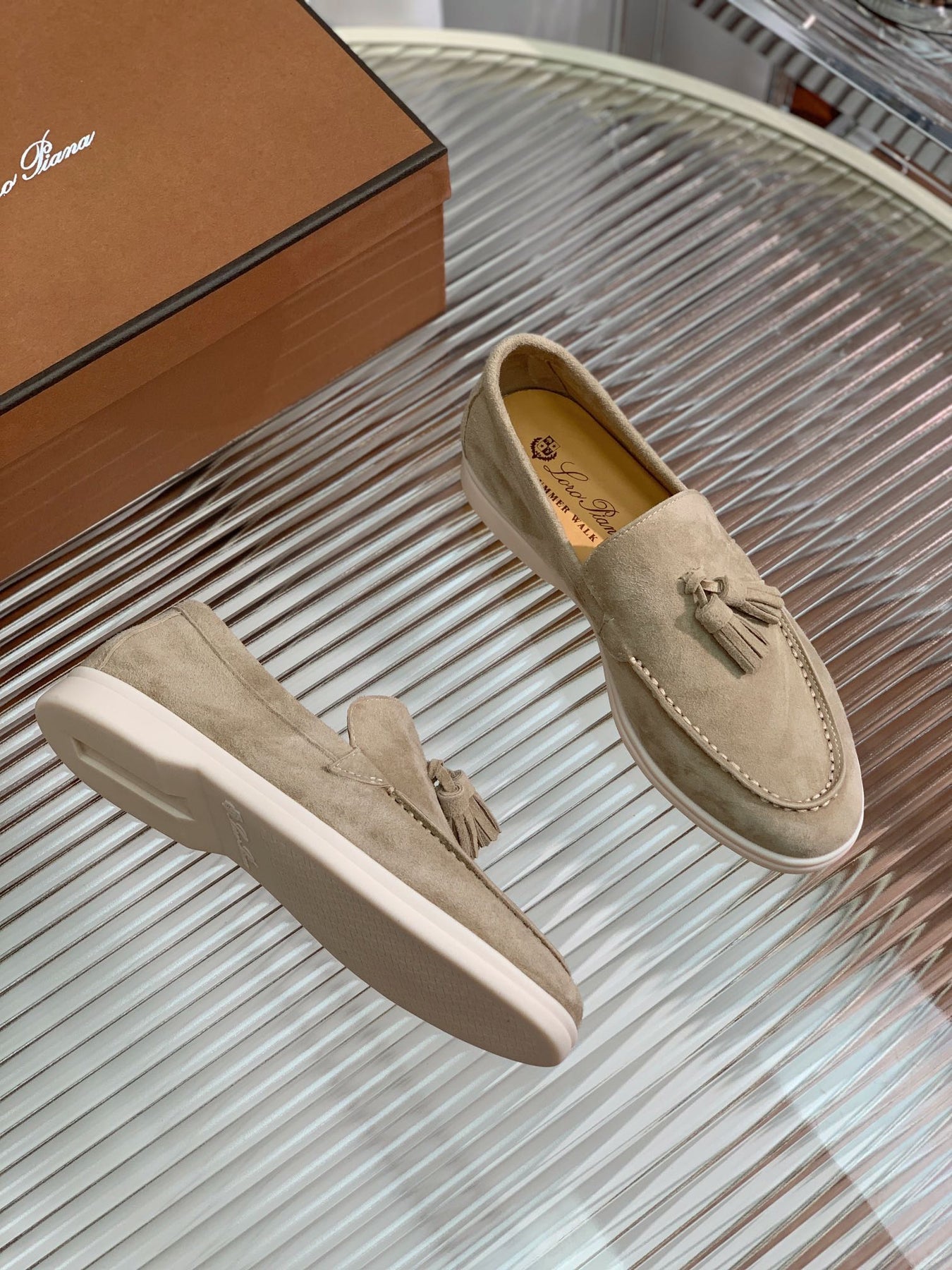 LP SUMMER WALK TASSELS LOAFERS KHAKI SUEDE
