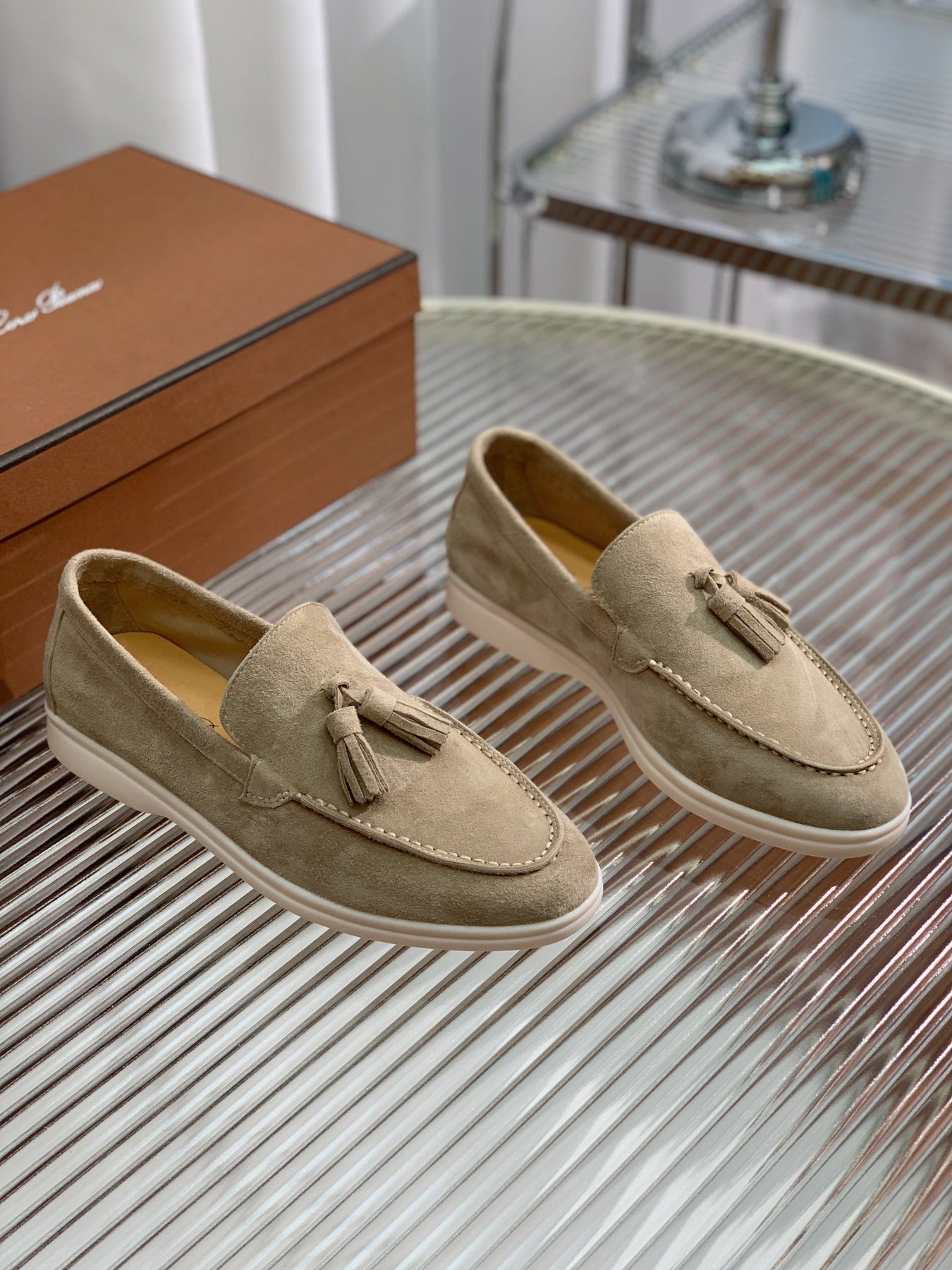 LP SUMMER WALK TASSELS LOAFERS KHAKI SUEDE