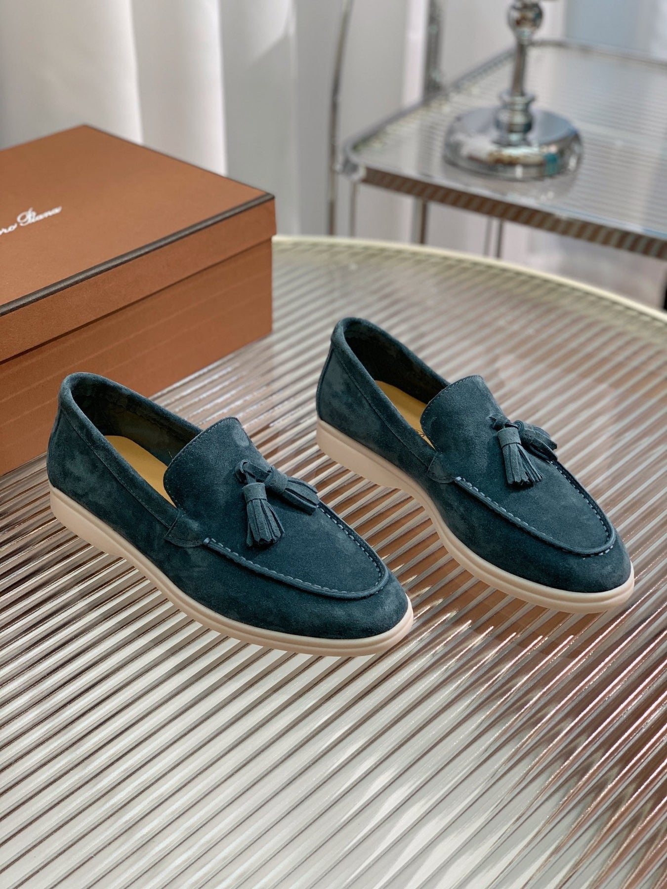 LP SUMMER WALK TASSELS LOAFERS AEGEAN SUEDE