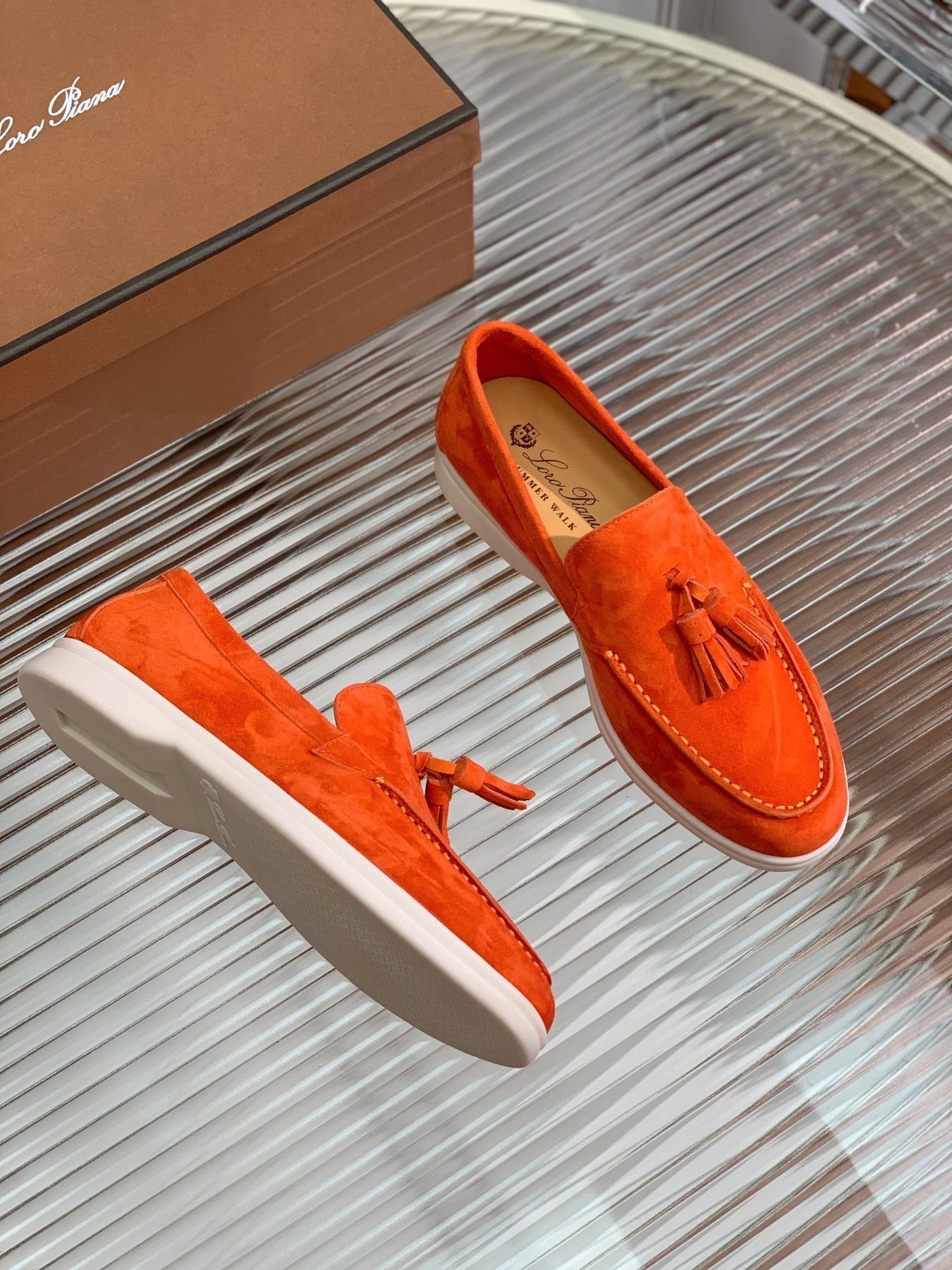LP SUMMER WALK TASSELS LOAFERS BURNT ORANGE SUEDE
