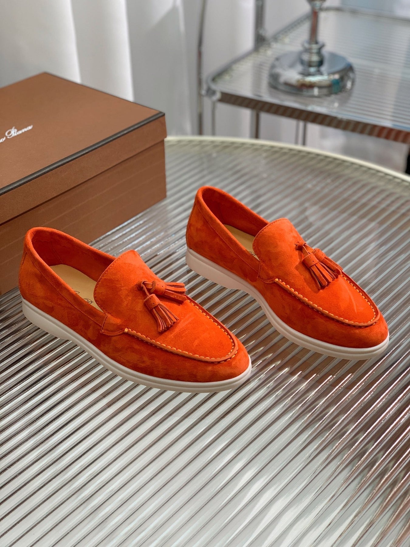 LP SUMMER WALK TASSELS LOAFERS BURNT ORANGE SUEDE