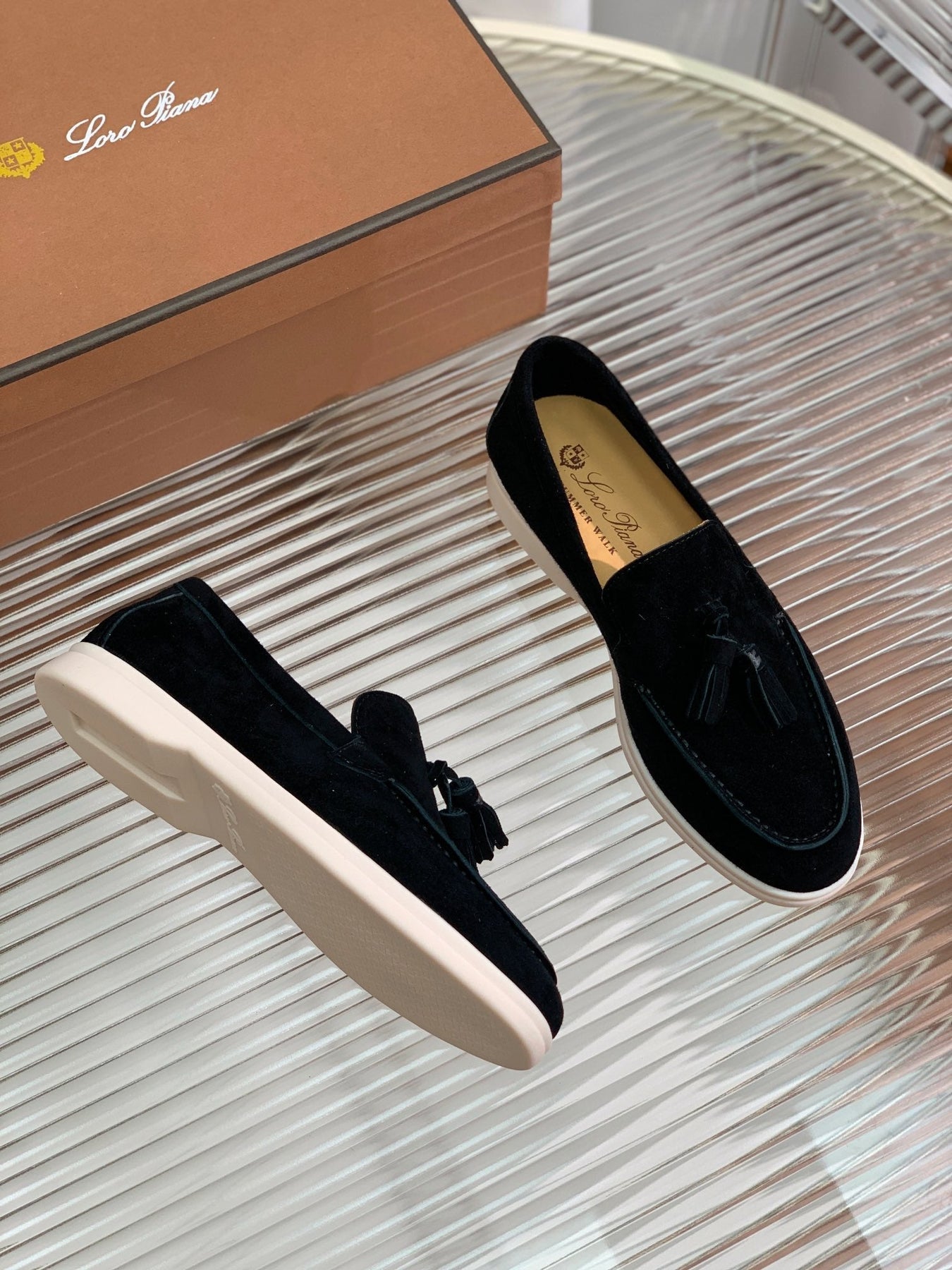 LP SUMMER WALK TASSELS LOAFERS BLACK SUEDE