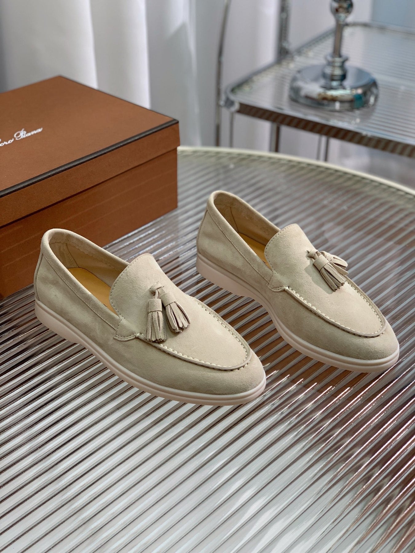 LP SUMMER WALK TASSELS LOAFERS BEIGE SUEDE