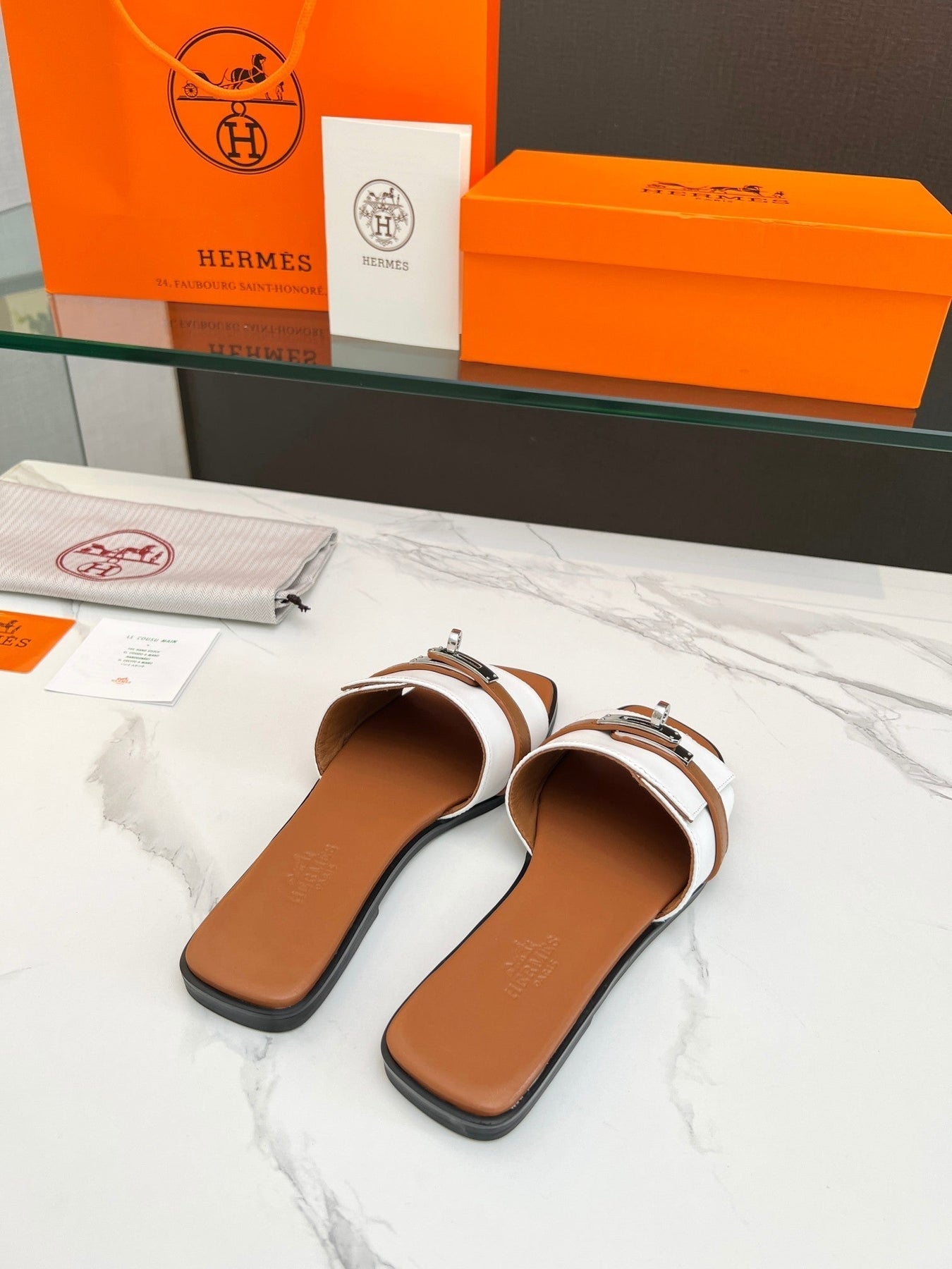 Giulia Sandal White Tan Calfskin