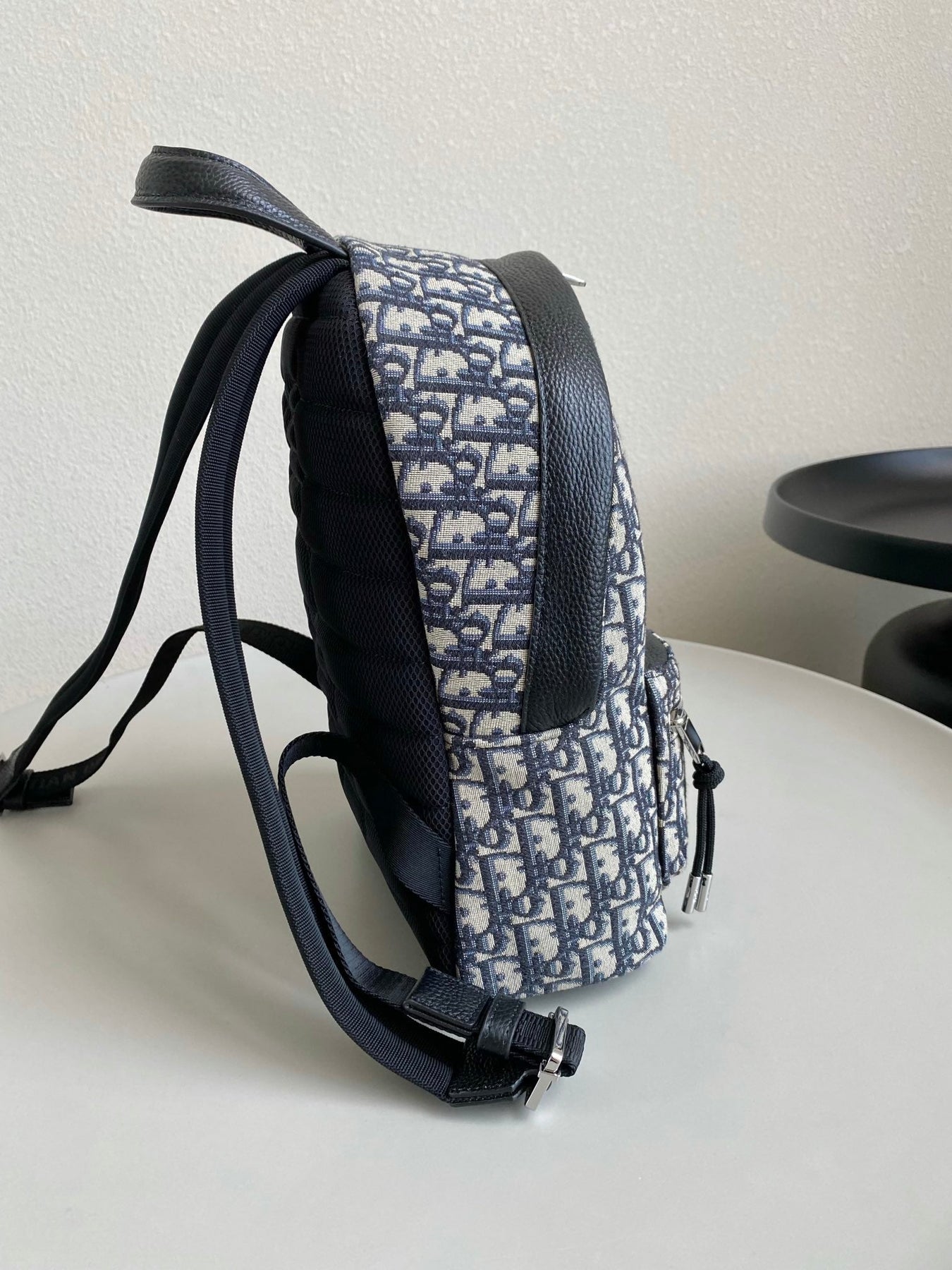 LARGE BACKPACK 42 BLUE OBLIQUE JACQUARD