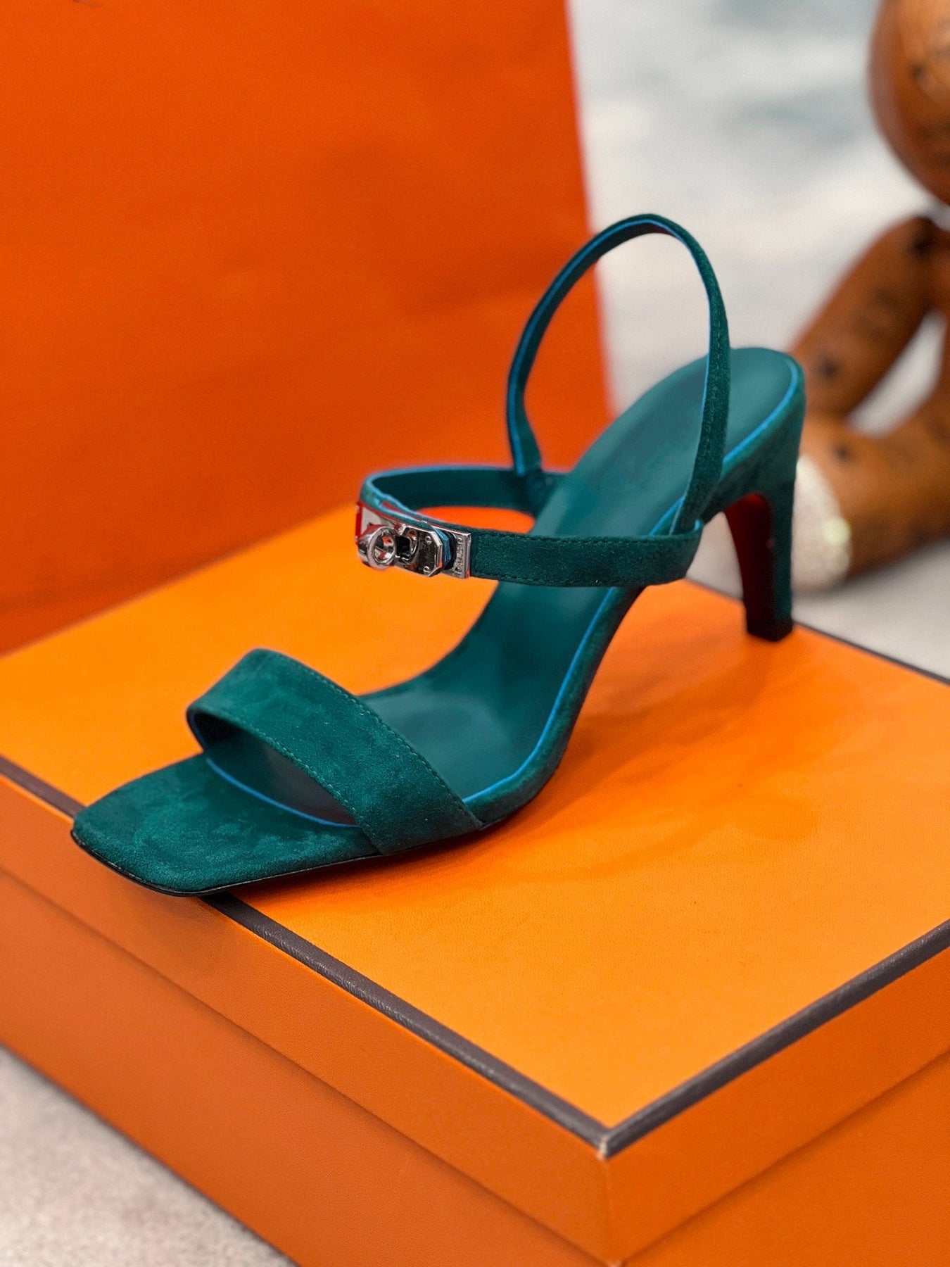 Glamour 75 Sandal Ocean Blue Suede