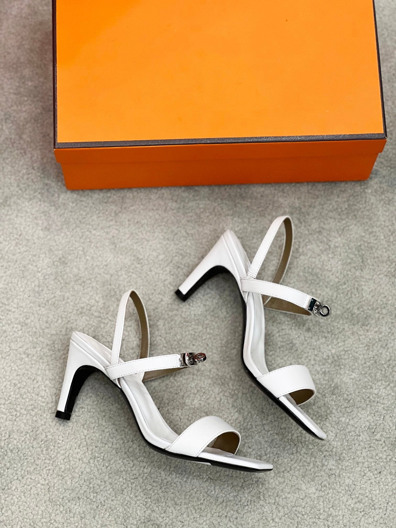 Glamour 75 Sandal White Leather