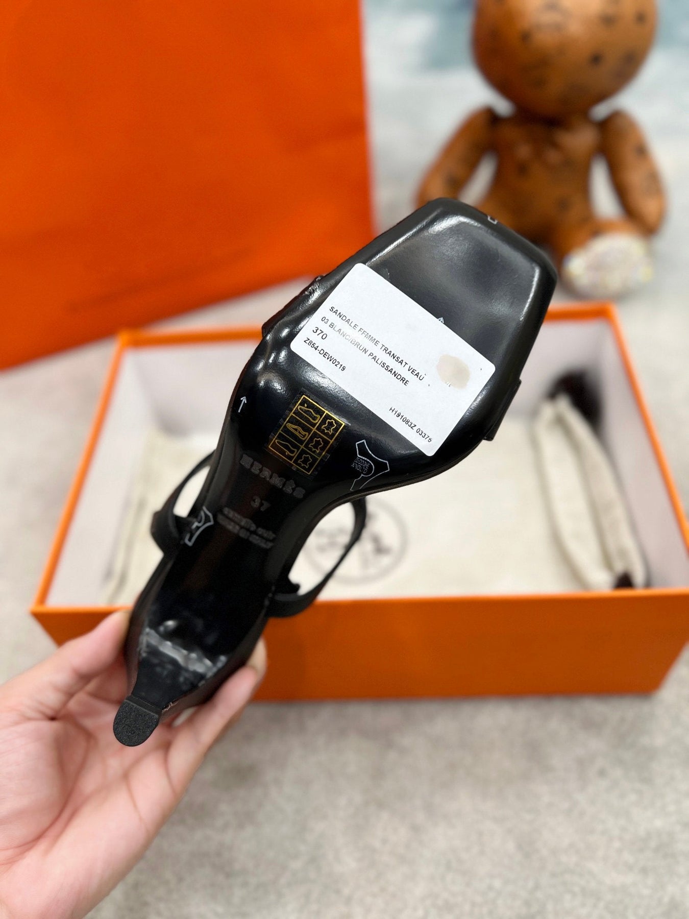 Glamour 75 Sandal Black Leather