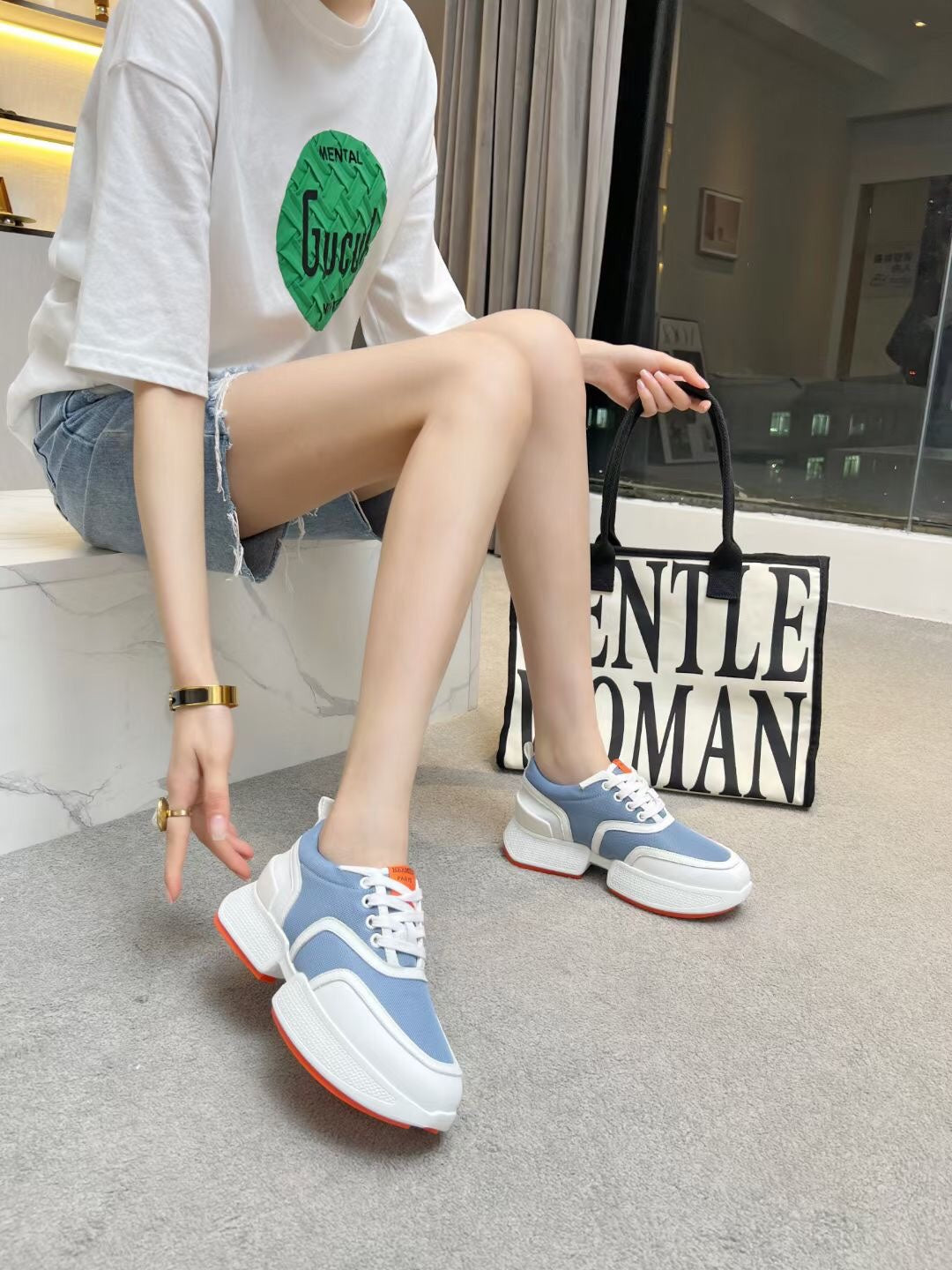 GIGA SNEAKER SKY MIX WHITE CALFSKIN