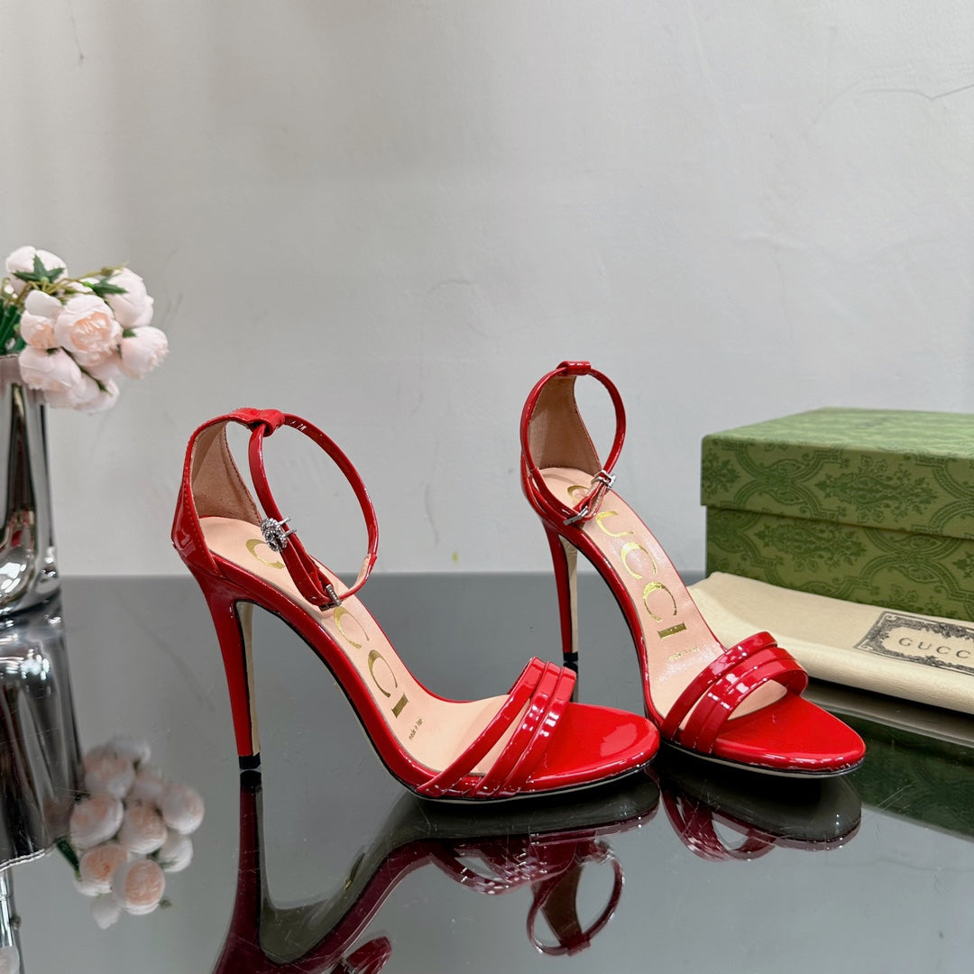 GG 105 HIGH HEEL SANDAL CRIMSON LAMBSKIN