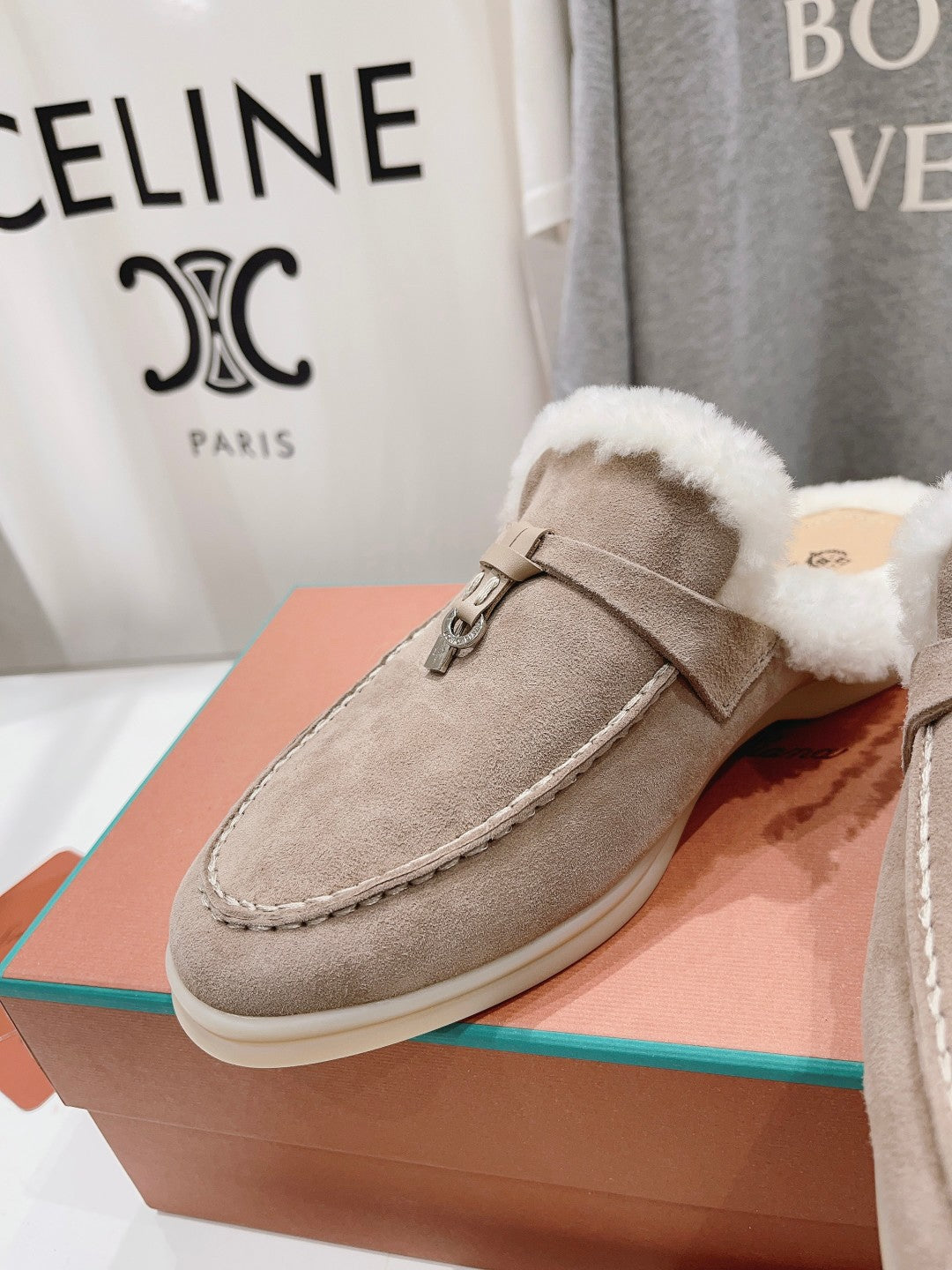 LP CHARMS WALK BABOUCHE LOAFERS PEANUT FLEECE