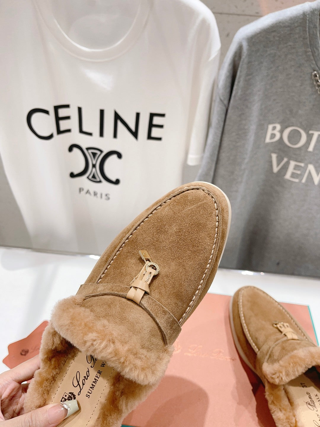 LP CHARMS WALK BABOUCHE LOAFERS TAWNY FLEECE