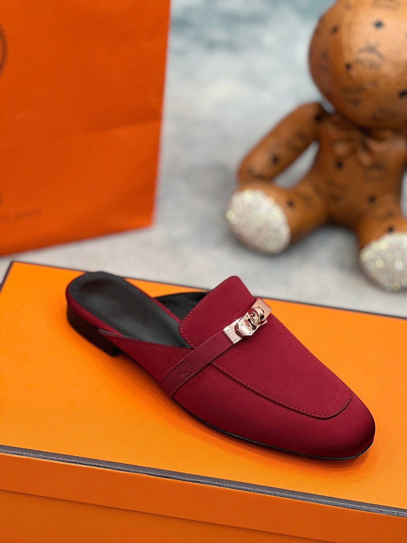 OZ Mule Cherry Silk Thick Cloth/Sheepskin