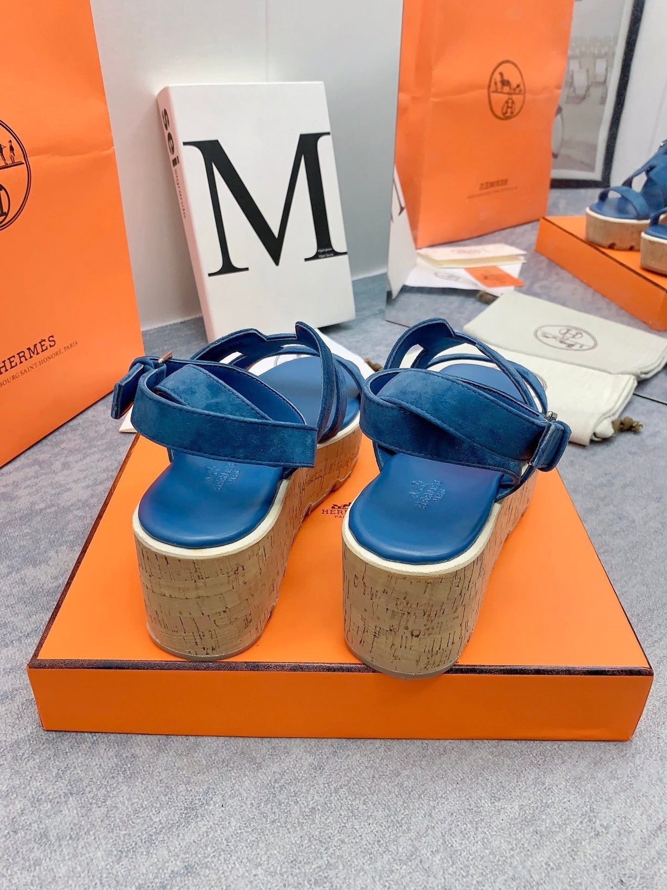 HAVANE 30 SANDAL IN CLASSIC BLUE SUEDE