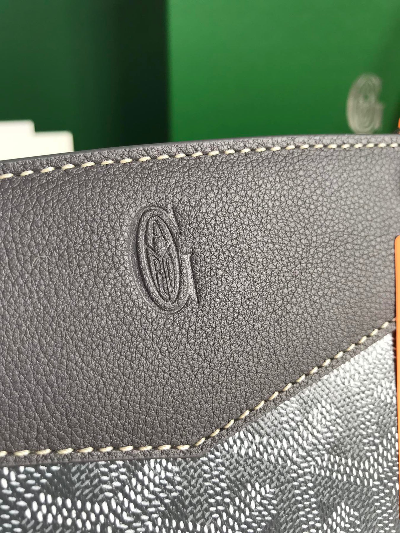 ROUETTE STRUCTURÉ MINI BAG 21 IN GREY BLACK GOYARDINE CANVAS AND CALFSKIN