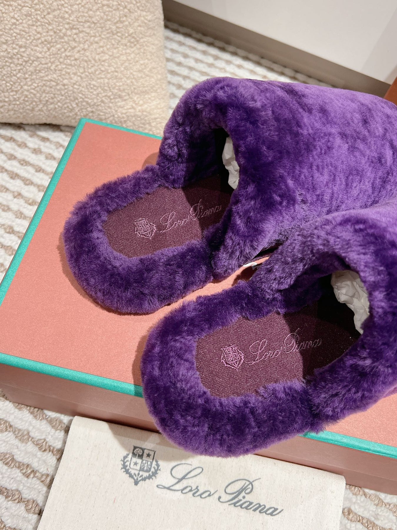 LP NATURAL WINTERCOZY WOOL VIOLET SLIPPERS