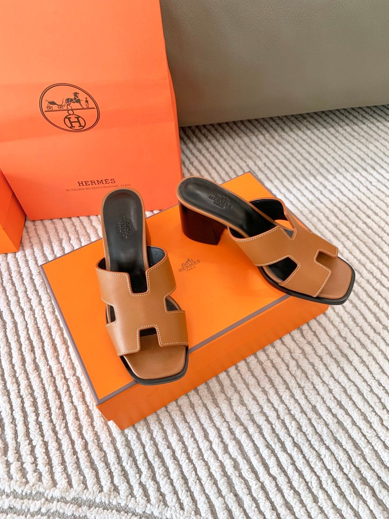 HELIA 60 SANDAL IN BRONZE BROWN CALFSKIN