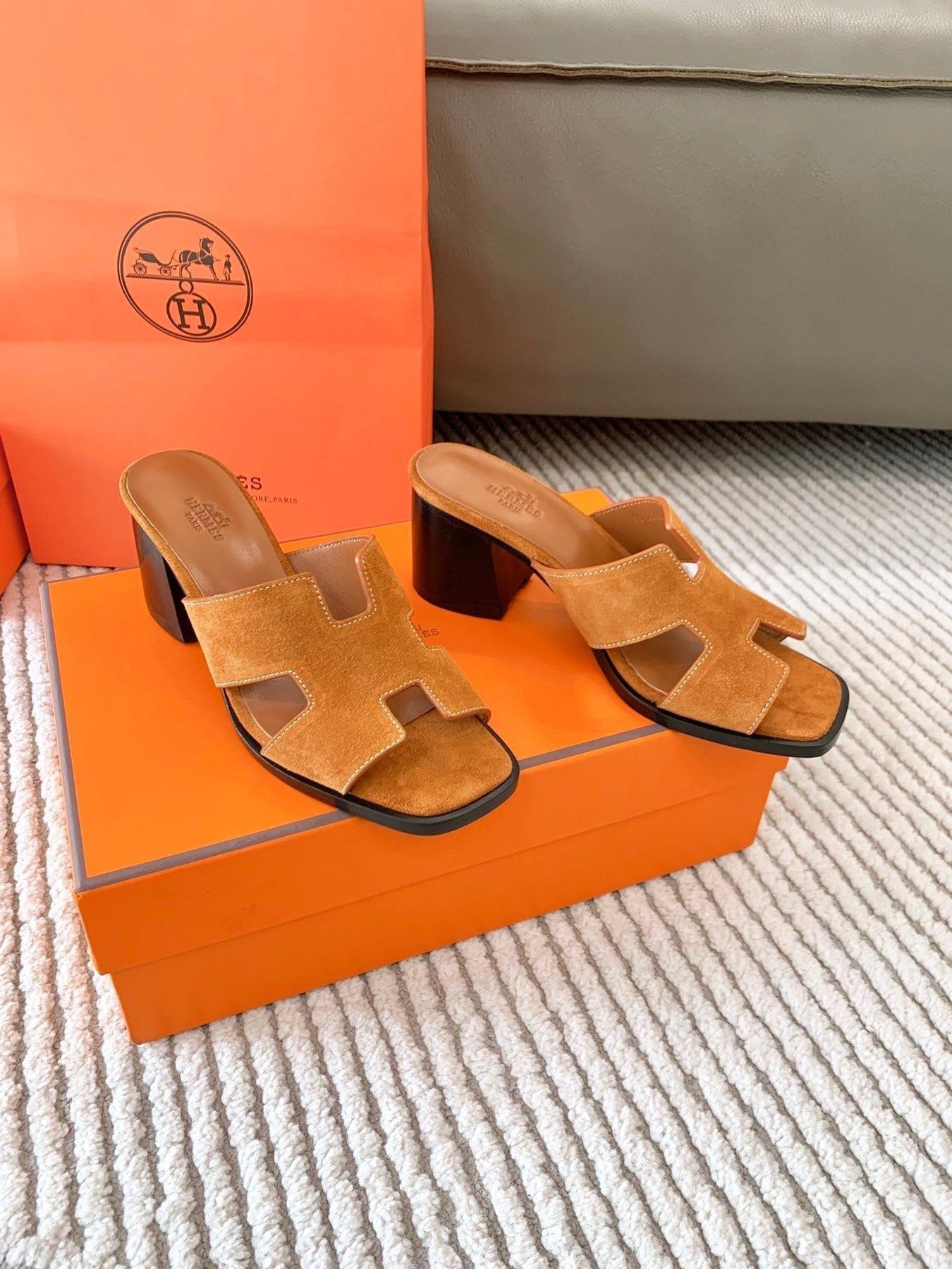 HELIA 60 SANDAL IN BRONZE BROWN SUEDE