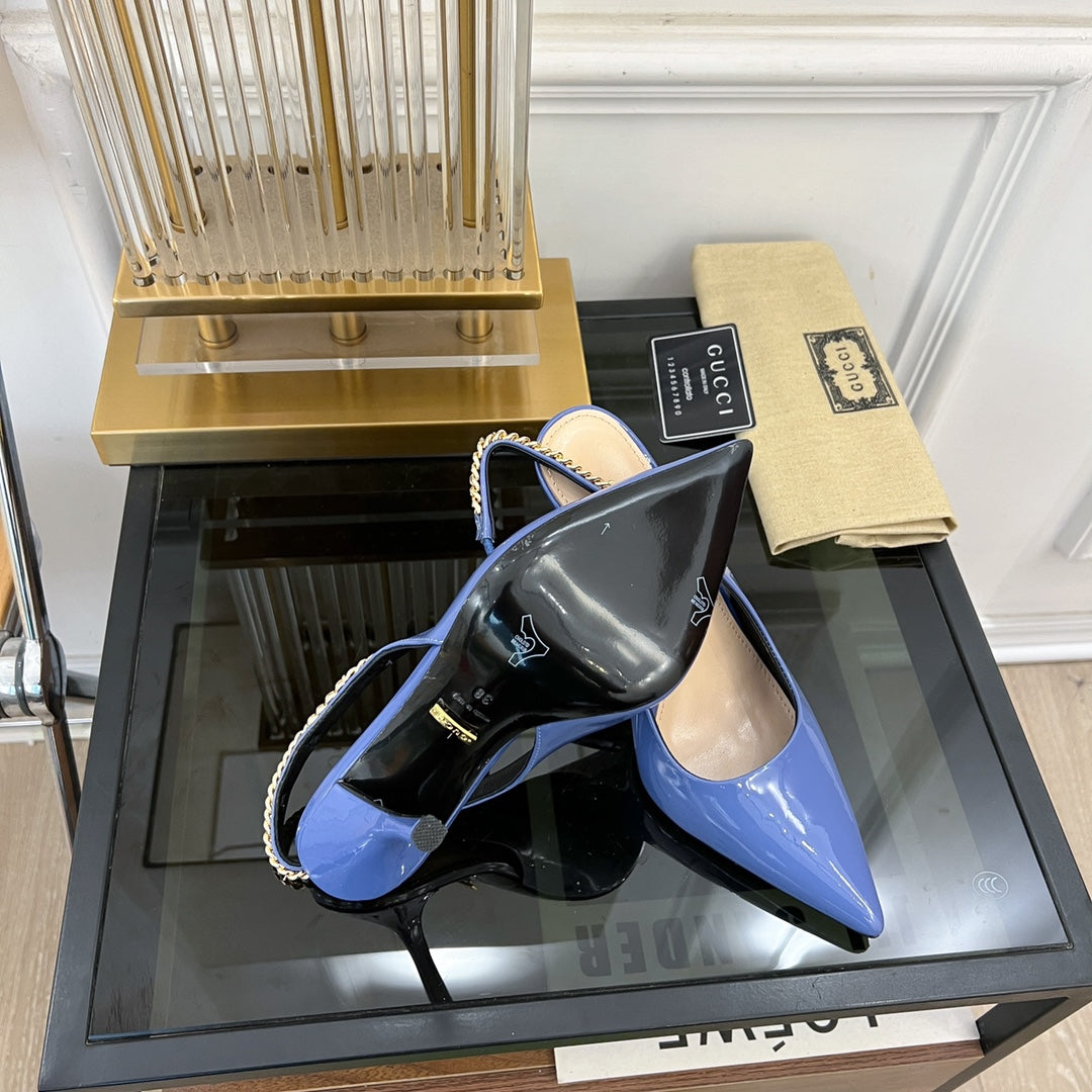 GG SIGNORIA SLINGBACK PUMP CERULEAN LAMBSKIN