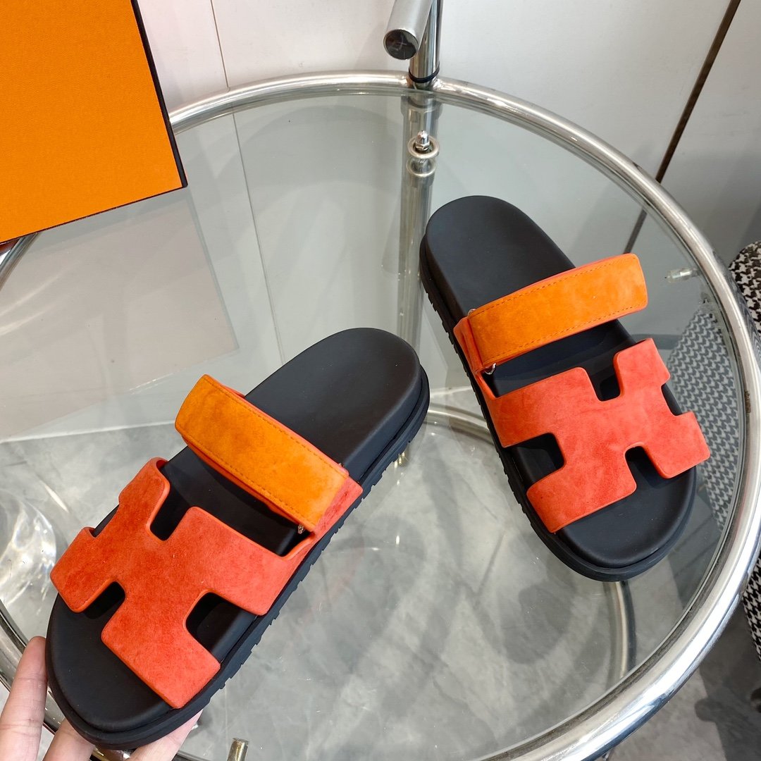 Chypre Sandal Suede Red Chapas / Orange