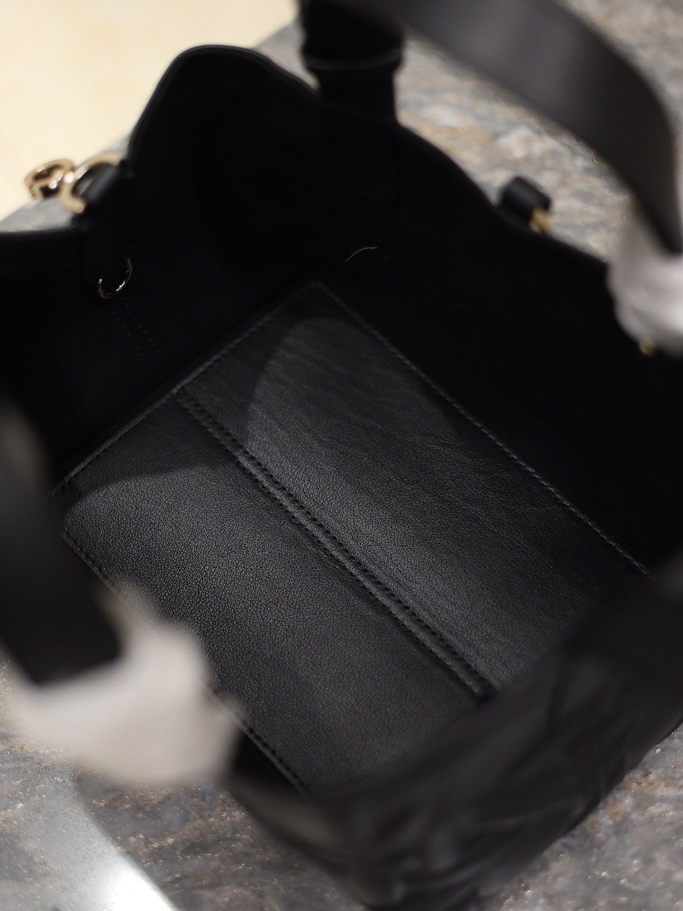 MINI TOUJOURS BAG 23 IN BLACK CANNAGE GRAPHIC CALFSKIN